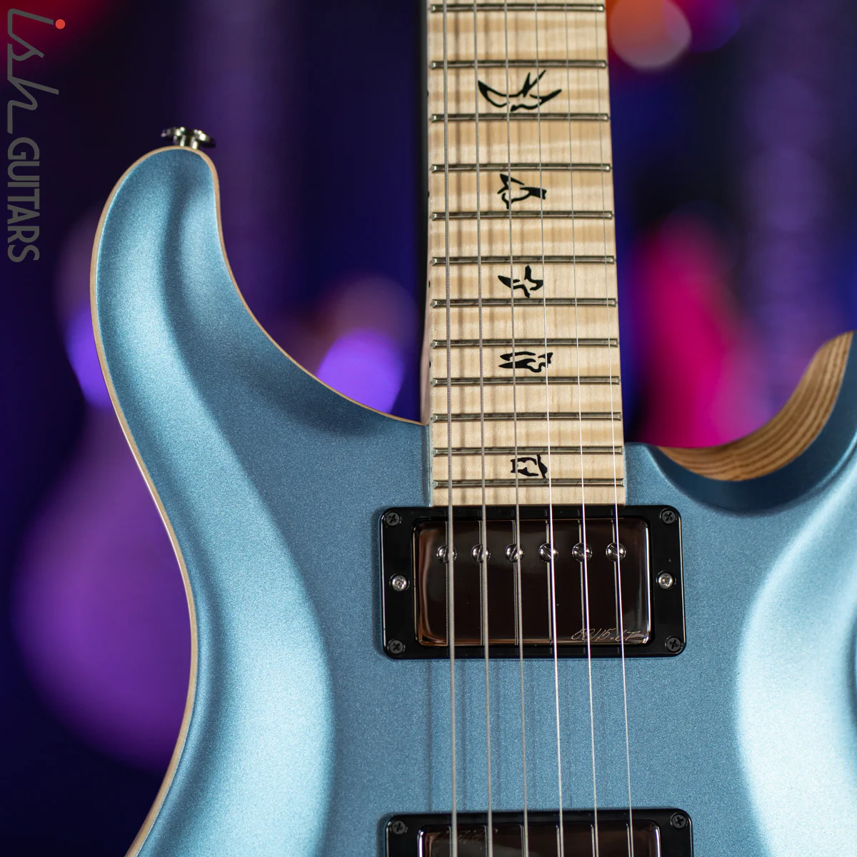 PRS Custom 24 Wood Library Frost Blue Opaque Satin Figured Maple - Image 3