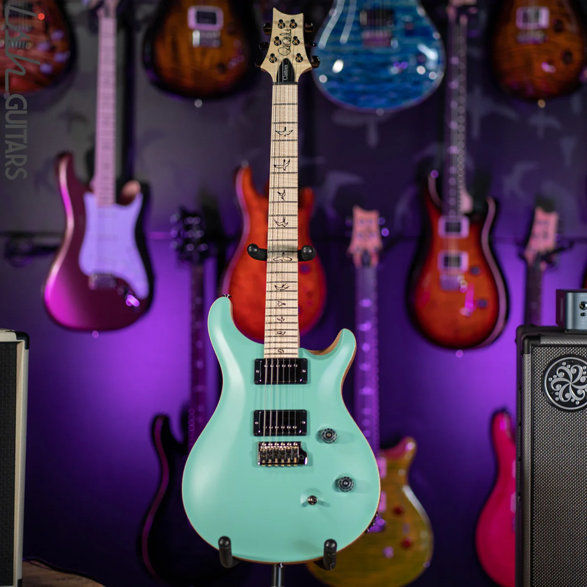 2021 PRS Custom 24 Wood Library Seafoam Green Opaque Satin - Image 2