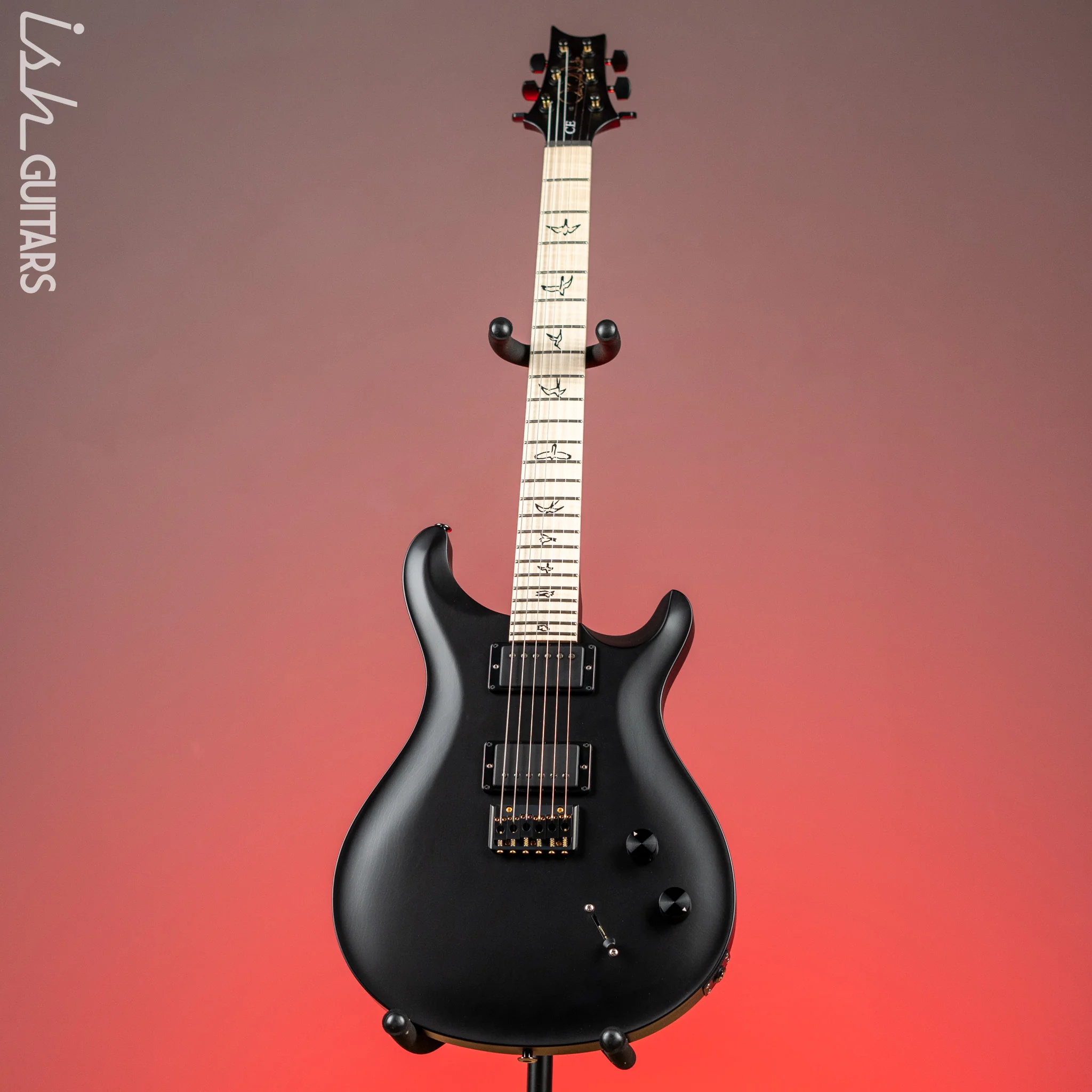 PRS Dustie Waring Signature CE 24 Hardtail Custom Color Black Top/Back Satin Nitro - Image 2