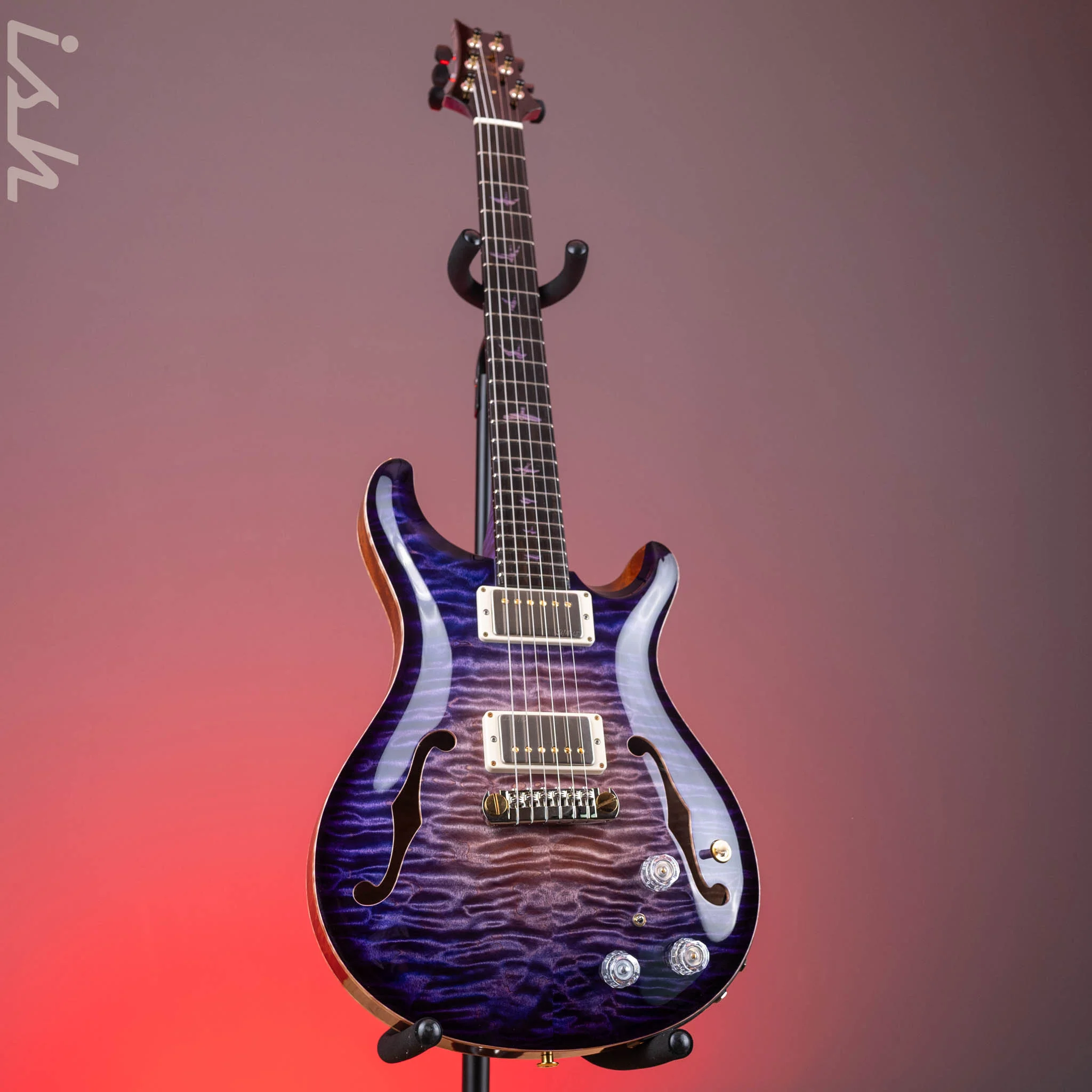 2024 PRS Employee Beverly Fowler Hollowbody II 594 Piezo 1-Off Aqua Violet Smokeburst - Image 2