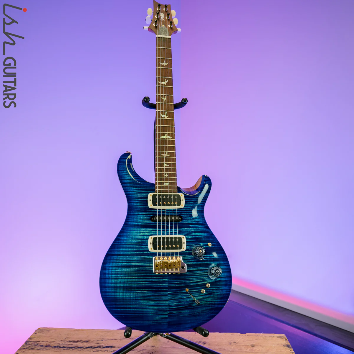 PRS Experience  Modern Eagle V Custom Color River Blue Burst 10 Top - Image 2