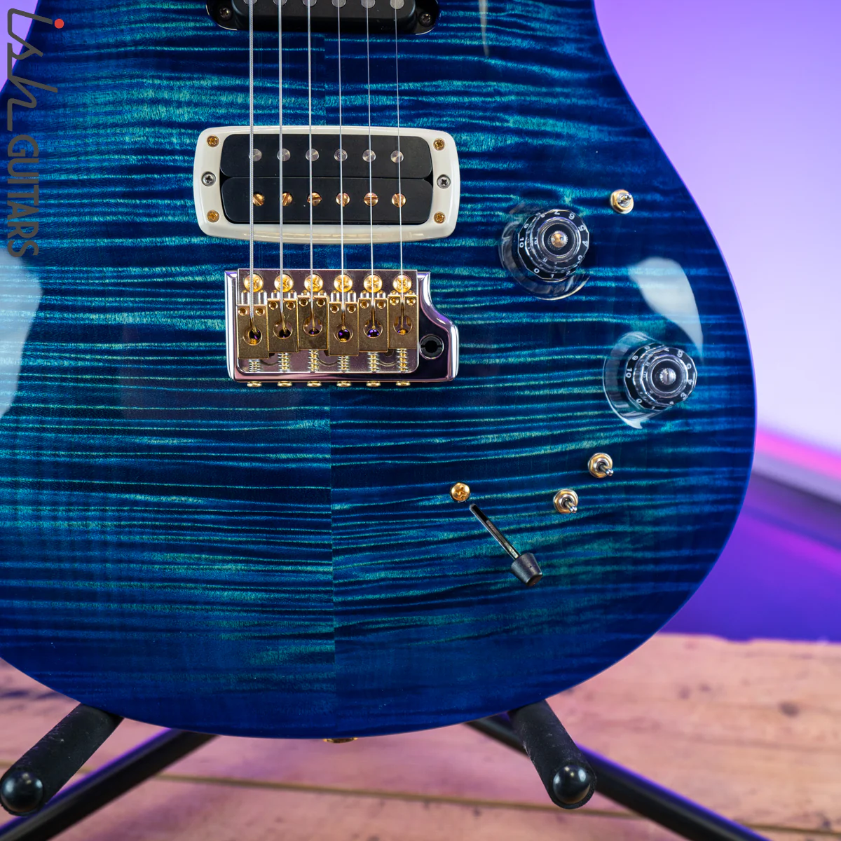 PRS Experience  Modern Eagle V Custom Color River Blue Burst 10 Top - Image 4