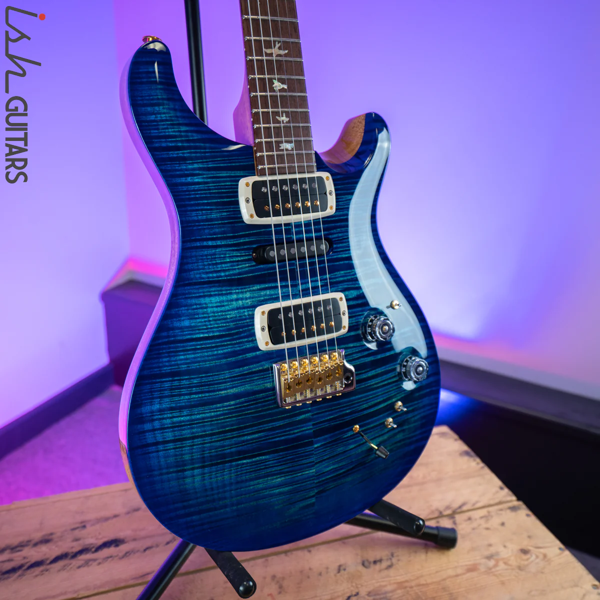 PRS Experience  Modern Eagle V Custom Color River Blue Burst 10 Top - Image 5