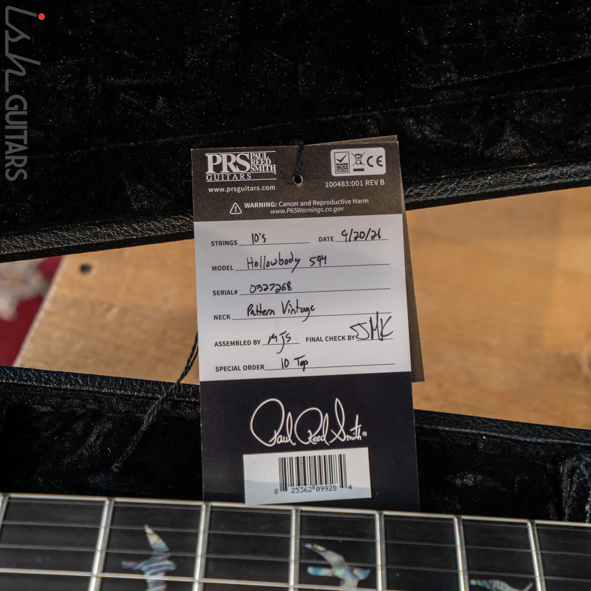 PRS McCarty 594 Hollowbody II Charcoal Burst 10 Top - Image 16