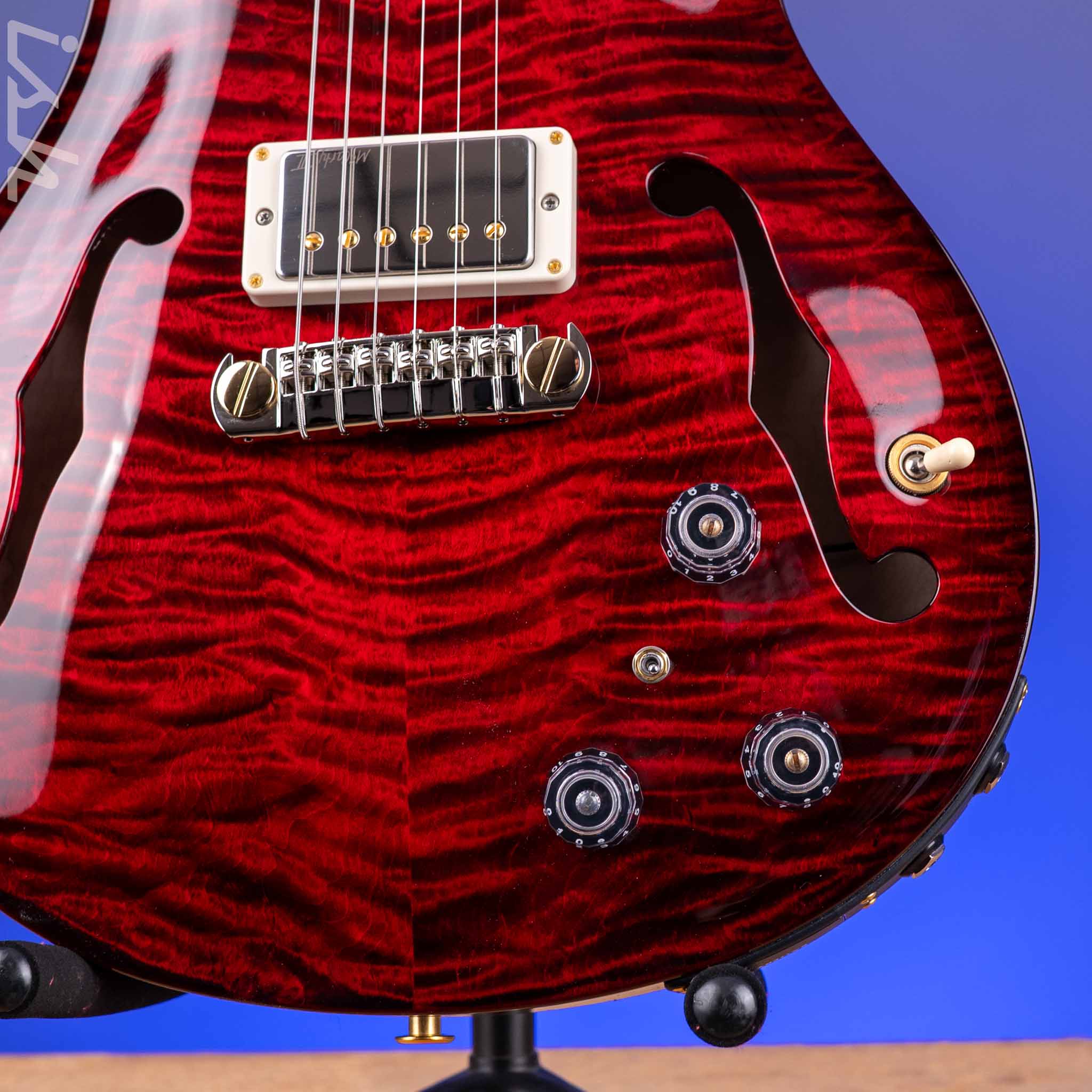 PRS Hollowbody II Piezo 10-Top Fire Red Smokeburst Custom Color - Image 5