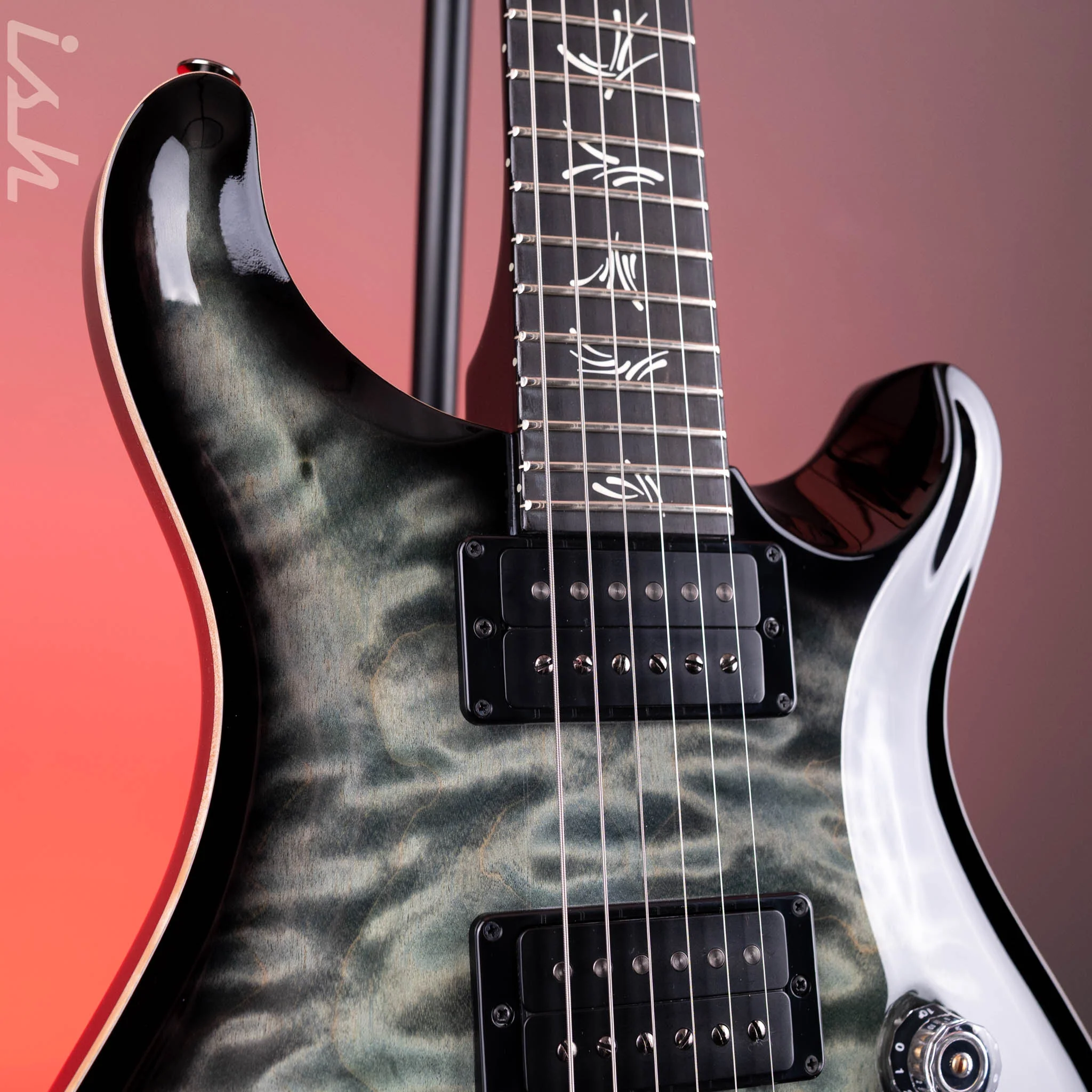 PRS Kanami Limited Edition Custom 24-08 10-Top Trampas Green Smokeburst - Painted Back/Neck - Image 4