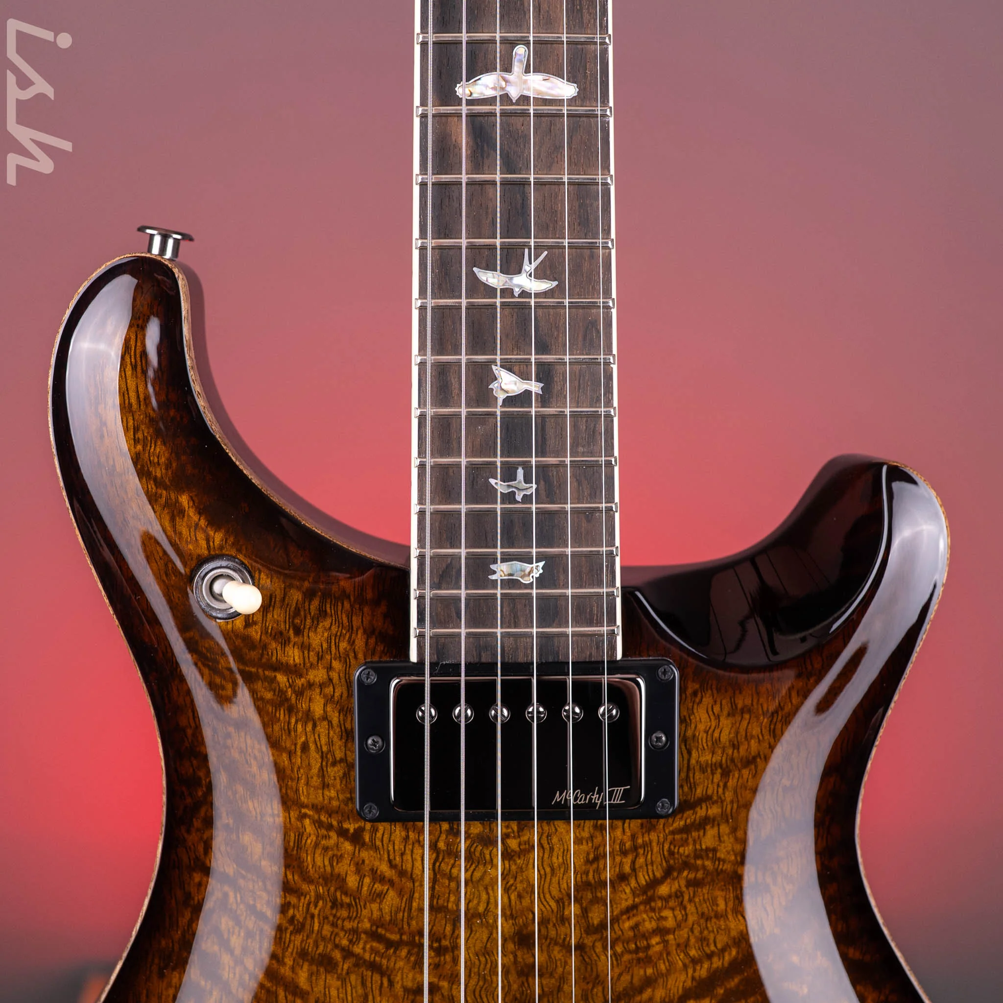 PRS McCarty 594 Mango Top Limited Edition Black Gold Burst (Natural Binding) - Image 6