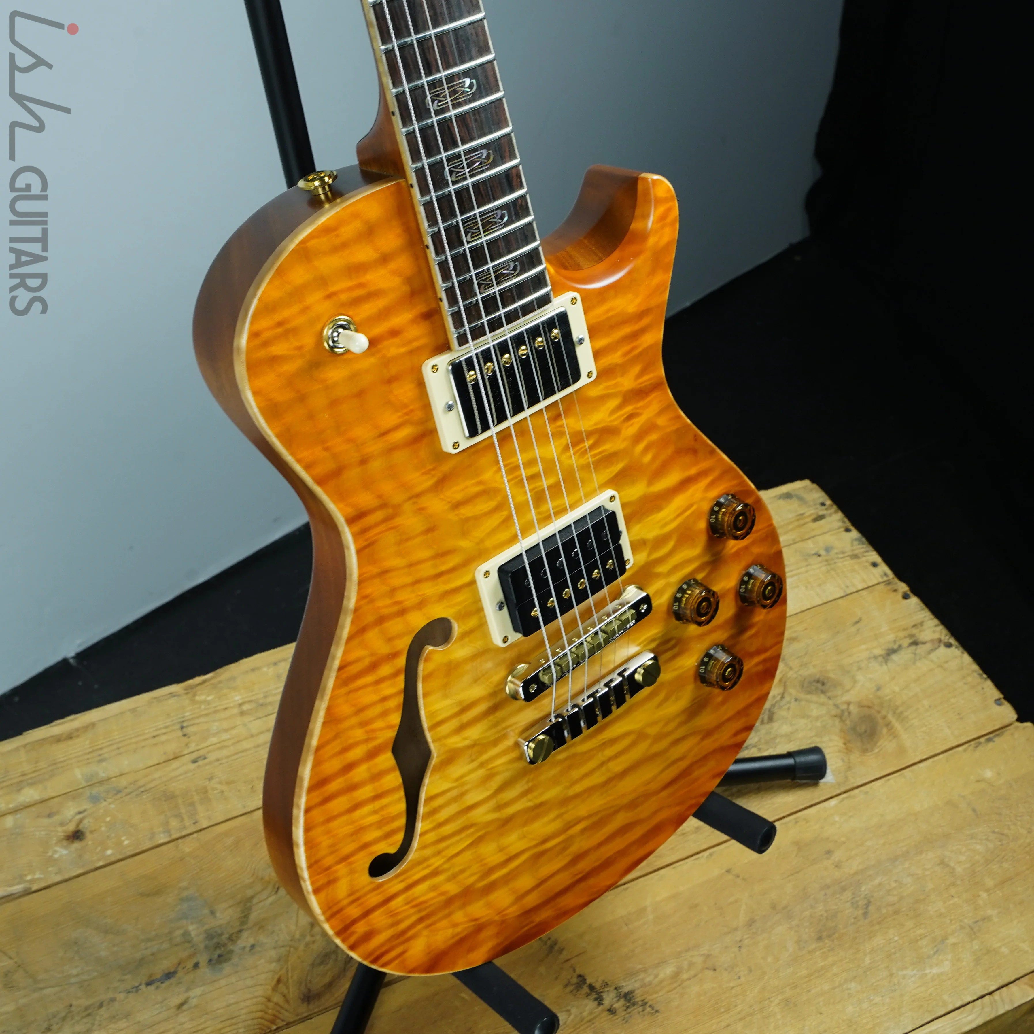 PRS Singlecut McCarty 594 Semi-Hollow Private Stock Satin Citrine Glow - Image 5