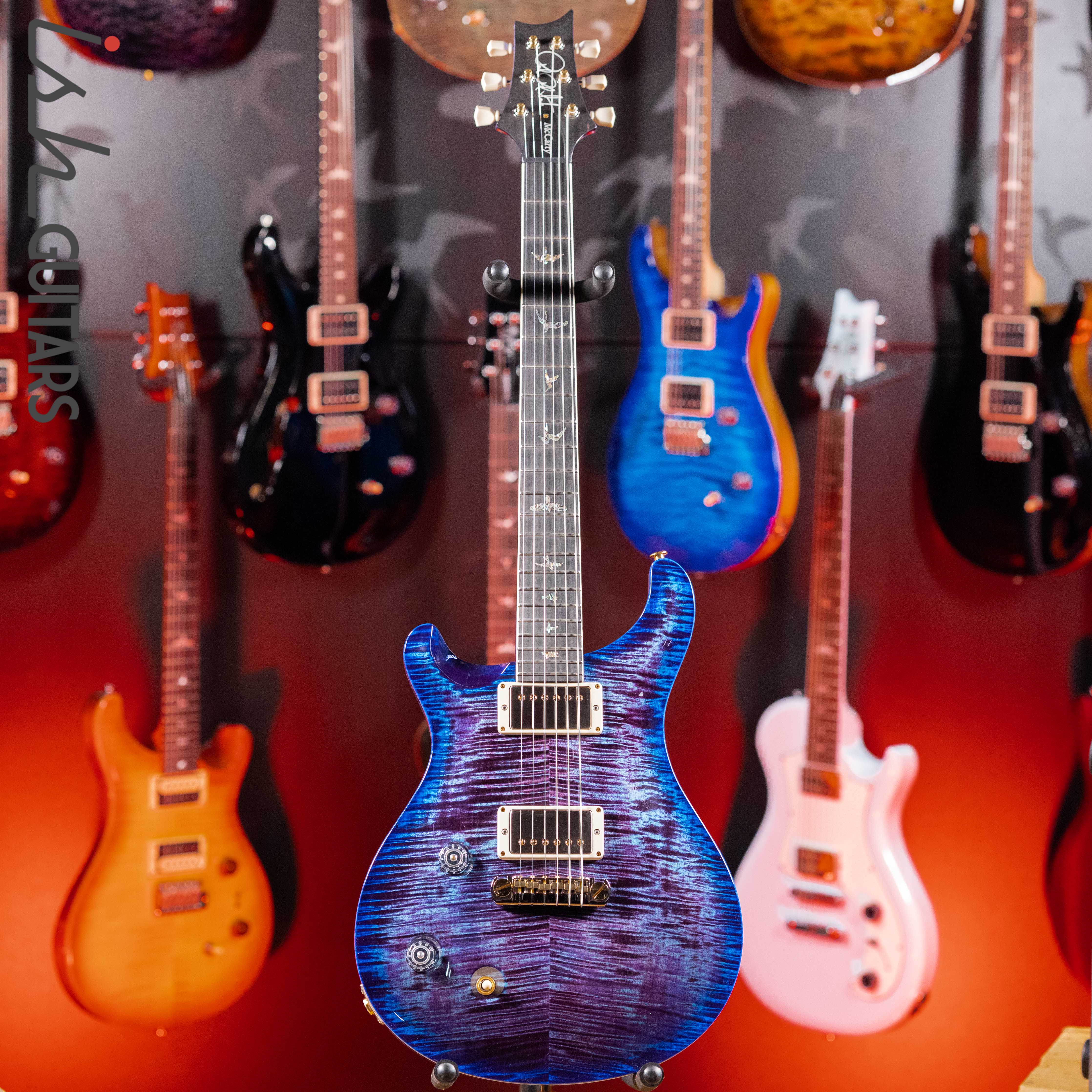 PRS McCarty Lefty Wood Library Violet Blue Burst Artist Flame Maple - Image 2