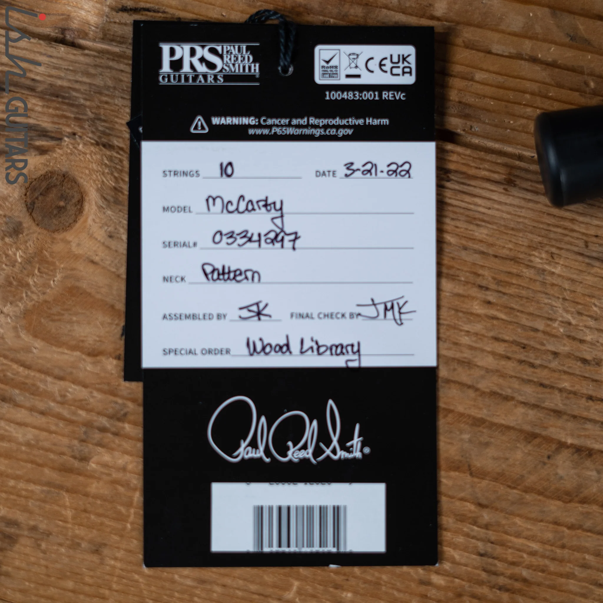PRS McCarty Lefty Wood Library Yellow Tiger Artist Flame Maple - Image 13