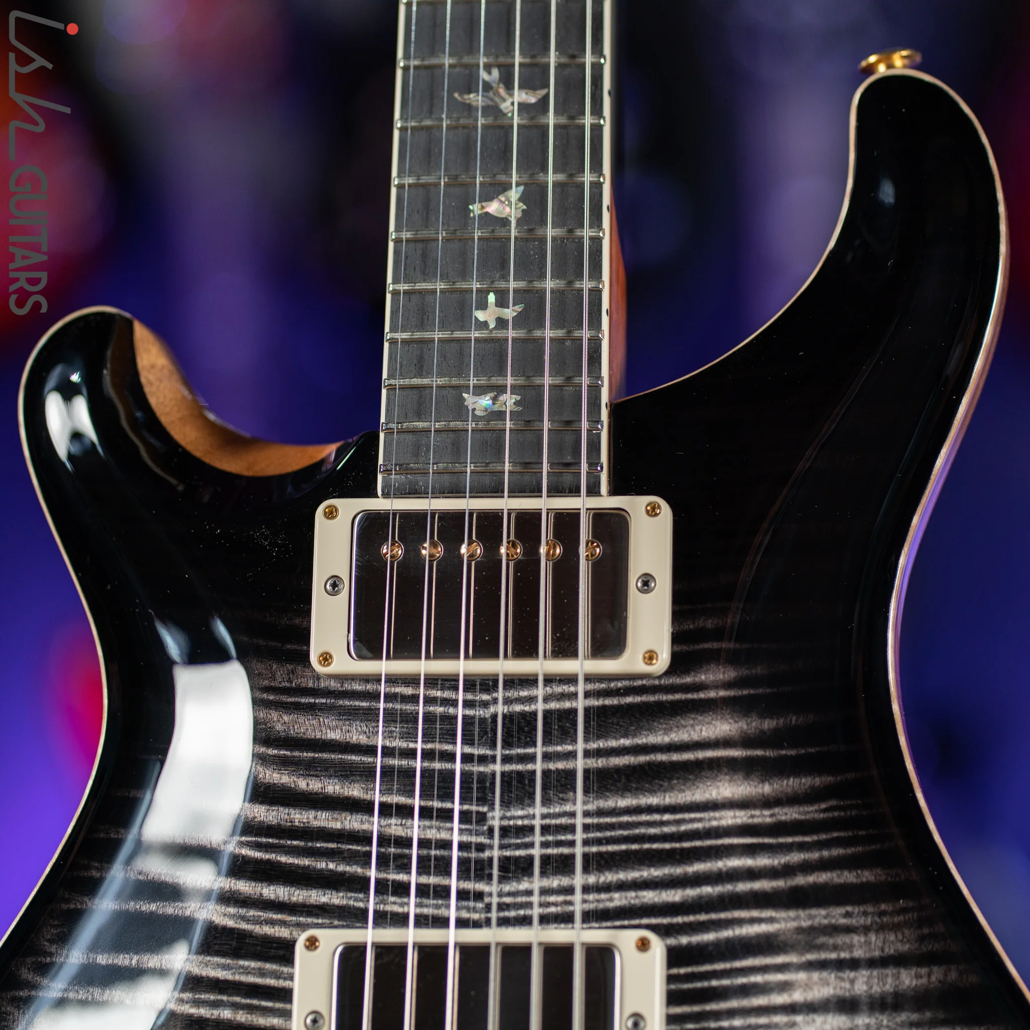PRS McCarty Lefty Wood Library Charcoal Burst 10 Top Flame Maple - Image 3