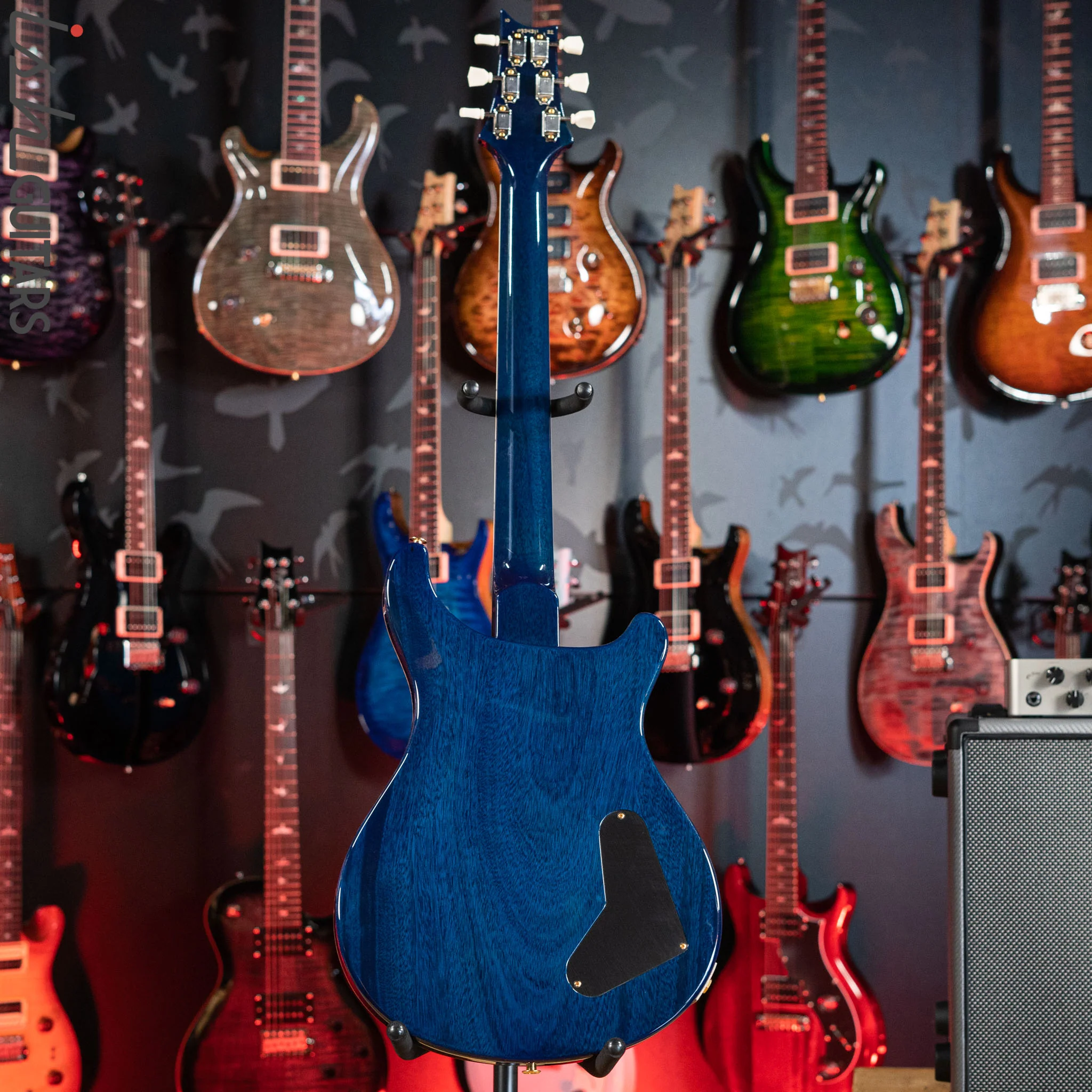 PRS McCarty Lefty Wood Library Faded Blue Jean w/ Blue Burst 10 Top Flame Maple - Image 7