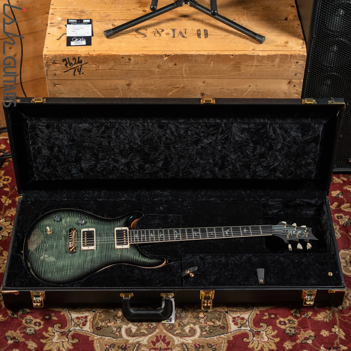 PRS McCarty Lefty Wood Library Trampas Green Smokeburst Artist Flame Maple - Image 13