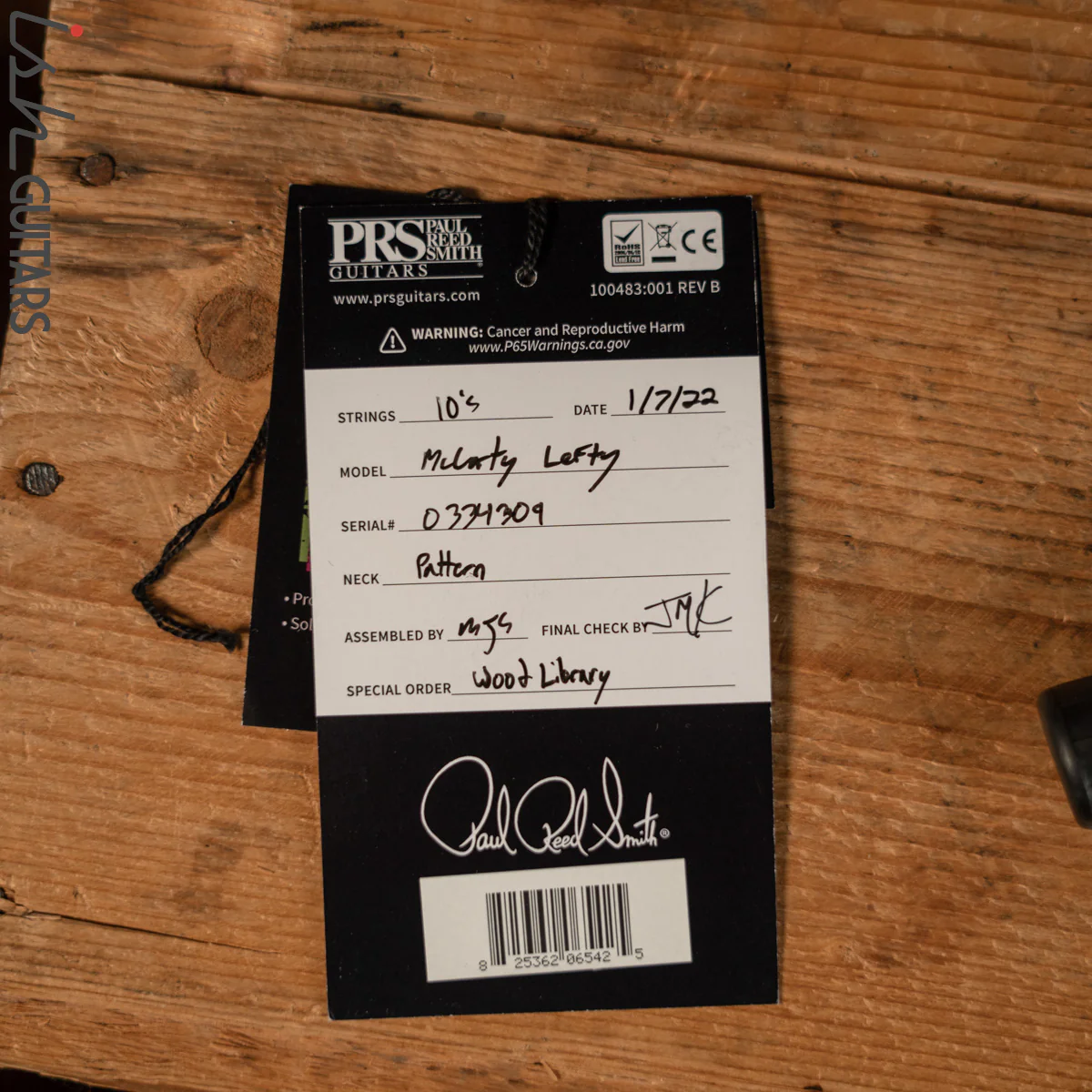 PRS McCarty Lefty Wood Library Violet Purple Burst 10 Top Flame Maple - Image 12