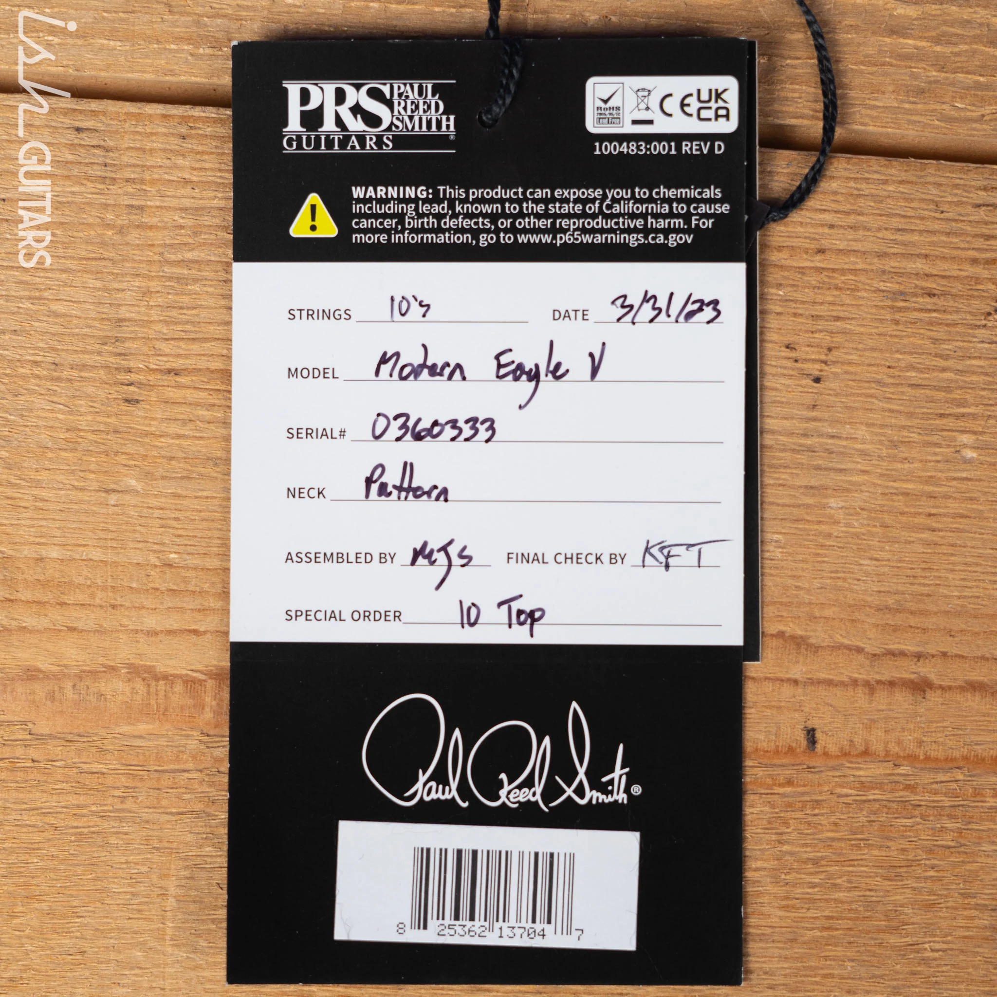 PRS Modern Eagle V 10-Top Fire Smokeburst - Image 11
