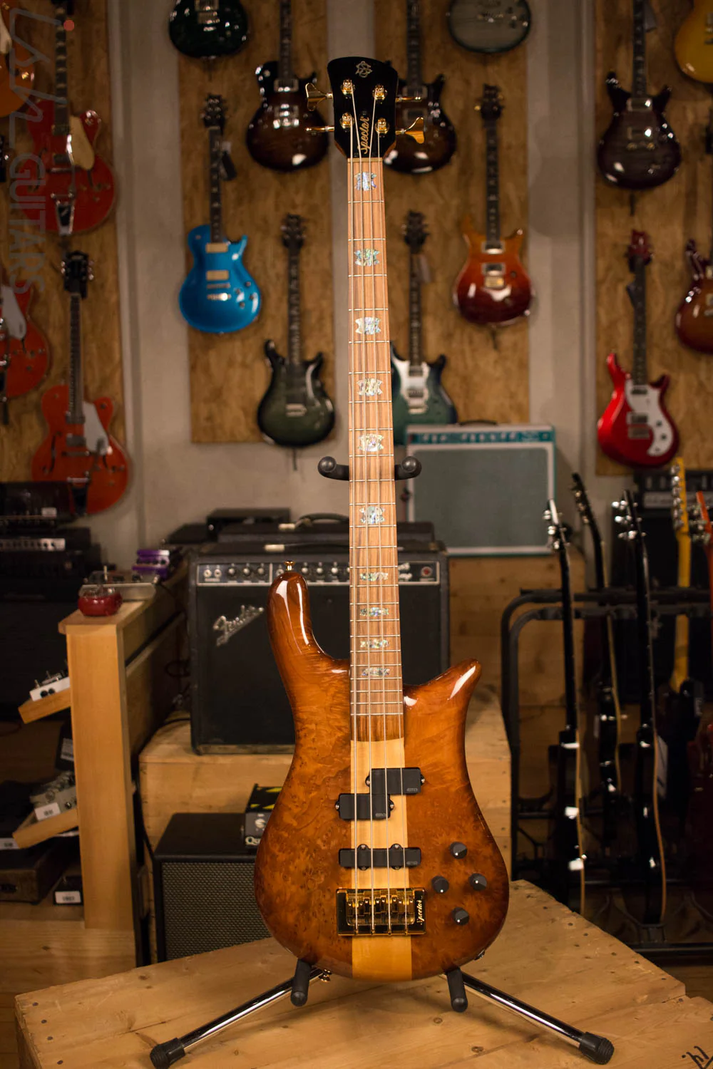 Used Spector NS-2 NAMM 2017 Solid Redwood Burl Lightweight 7.5lb - Image 2