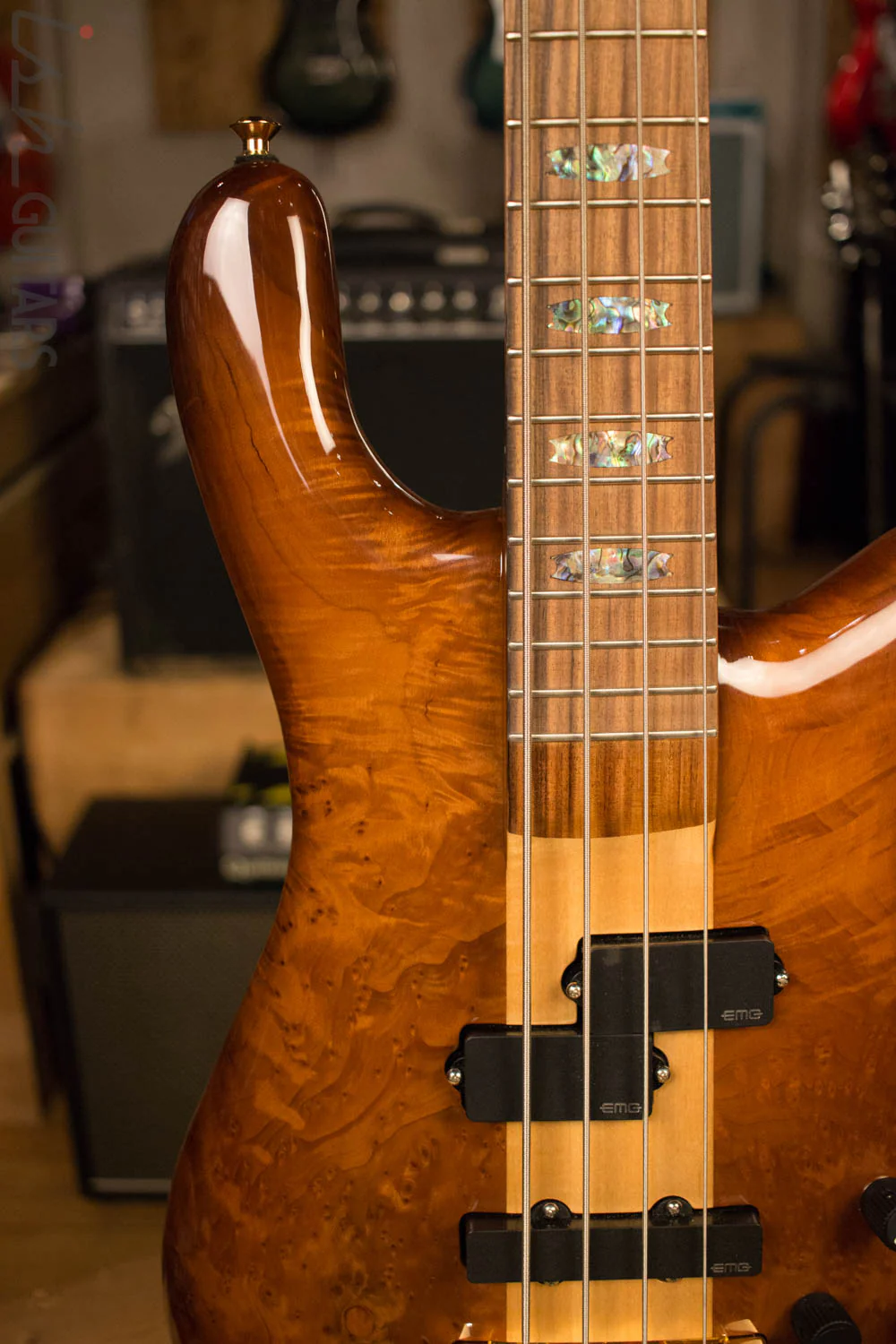 Used Spector NS-2 NAMM 2017 Solid Redwood Burl Lightweight 7.5lb - Image 3