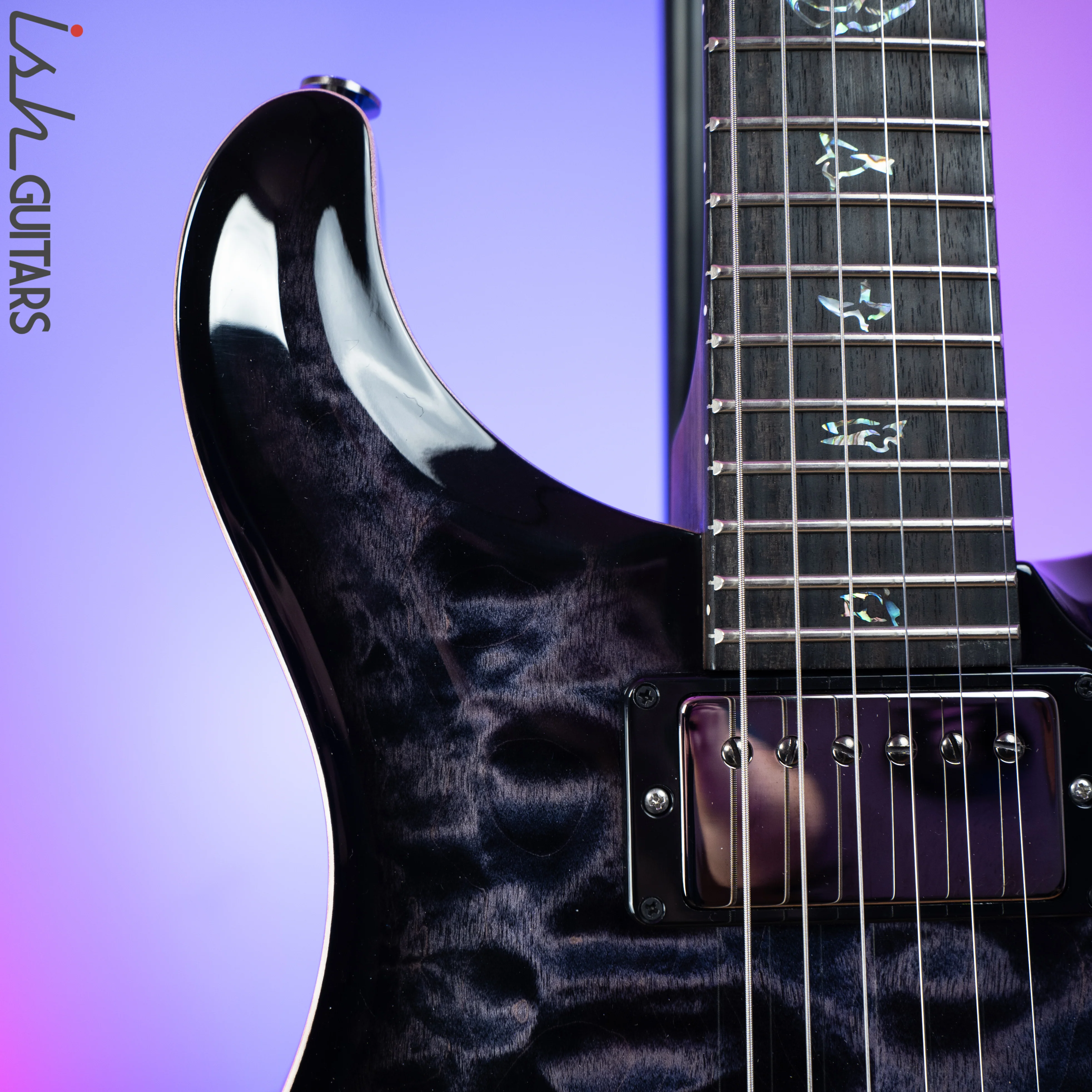 2020 PRS Paul Reed Smith Custom 24 10 Top Wood Library Quilt Rosewood Purple Mist - Image 3