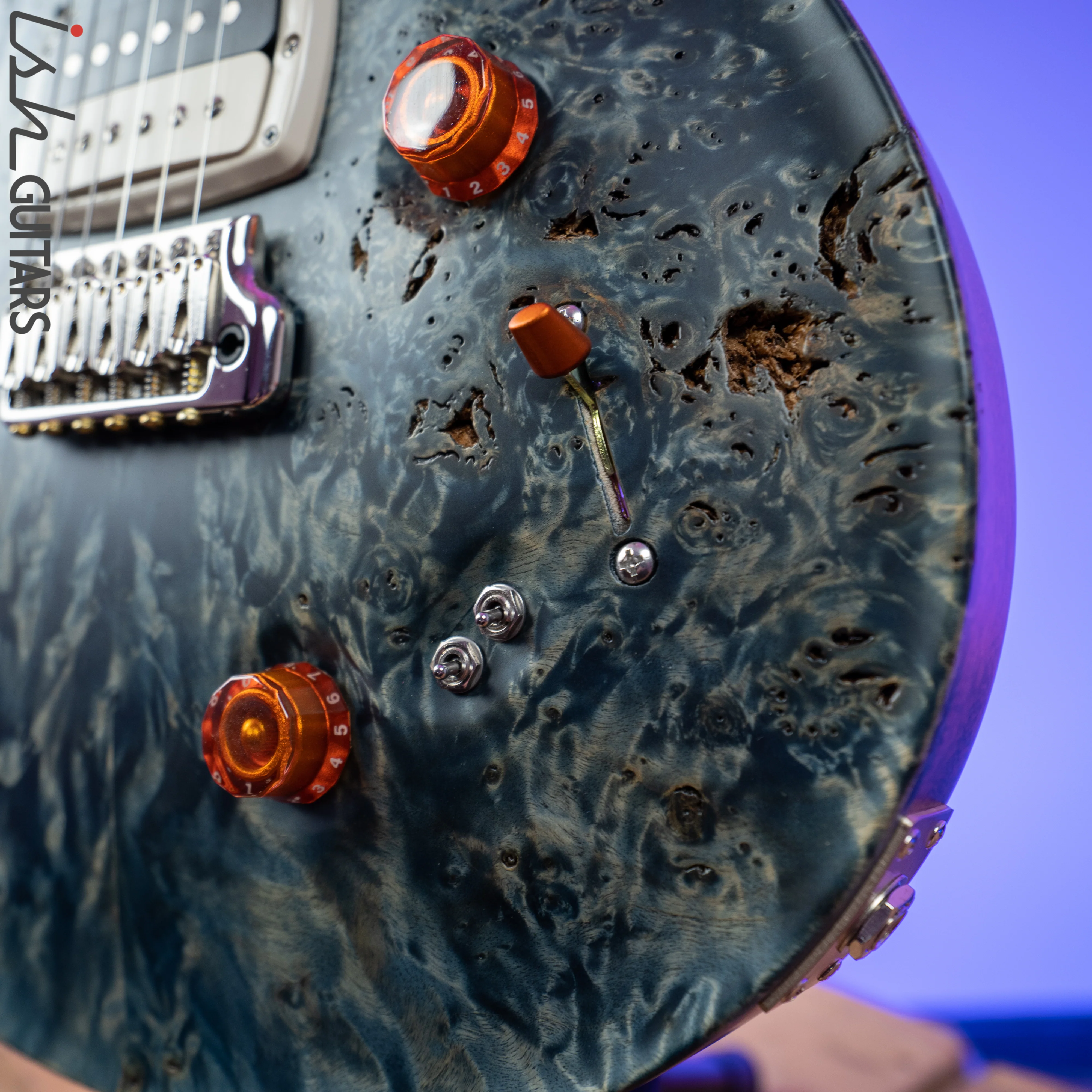 PRS Paul Reed Smith Private Stock 408 Semi Hollow Poplar Burl Triple Faded Indigo - Image 16
