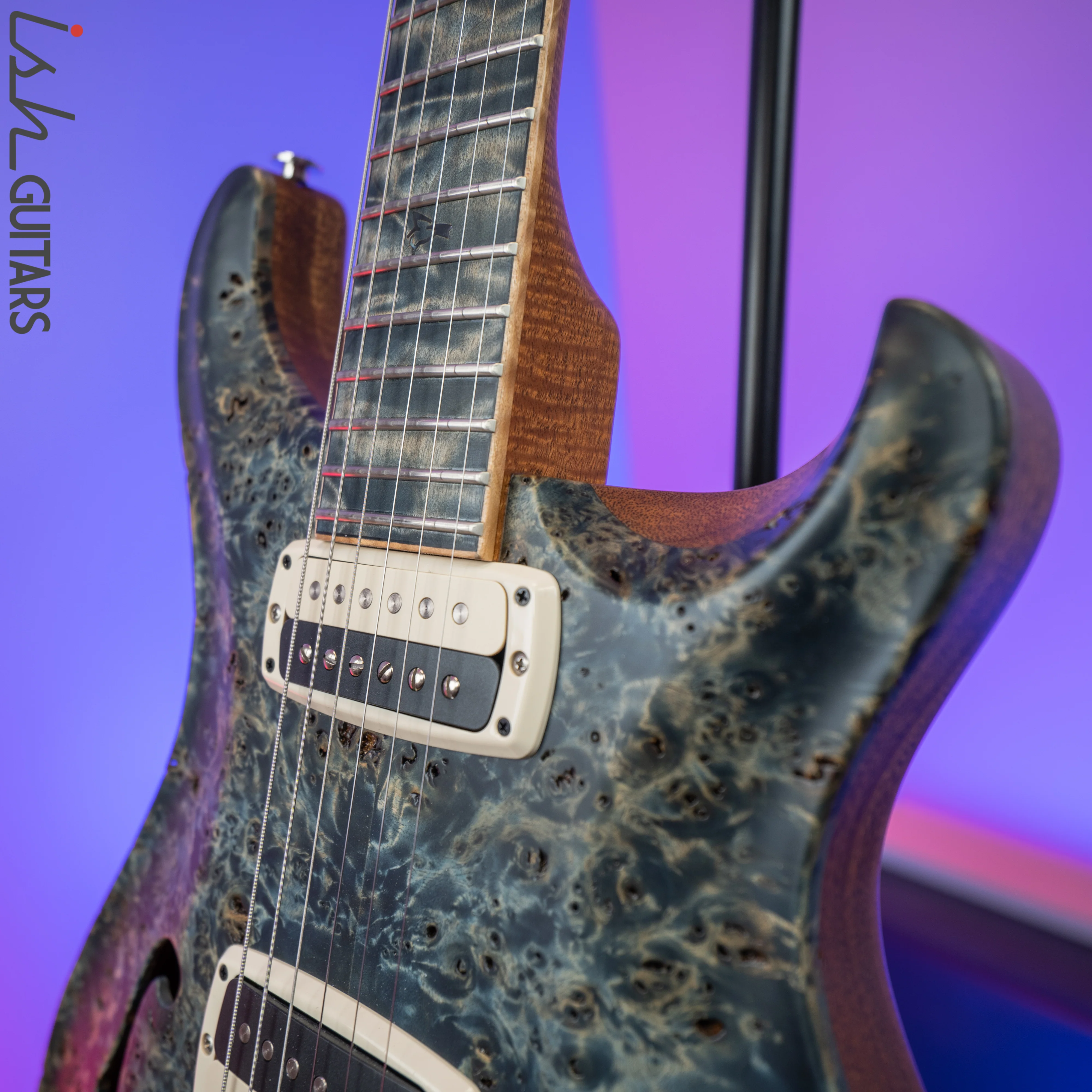 PRS Paul Reed Smith Private Stock 408 Semi Hollow Poplar Burl Triple Faded Indigo - Image 19