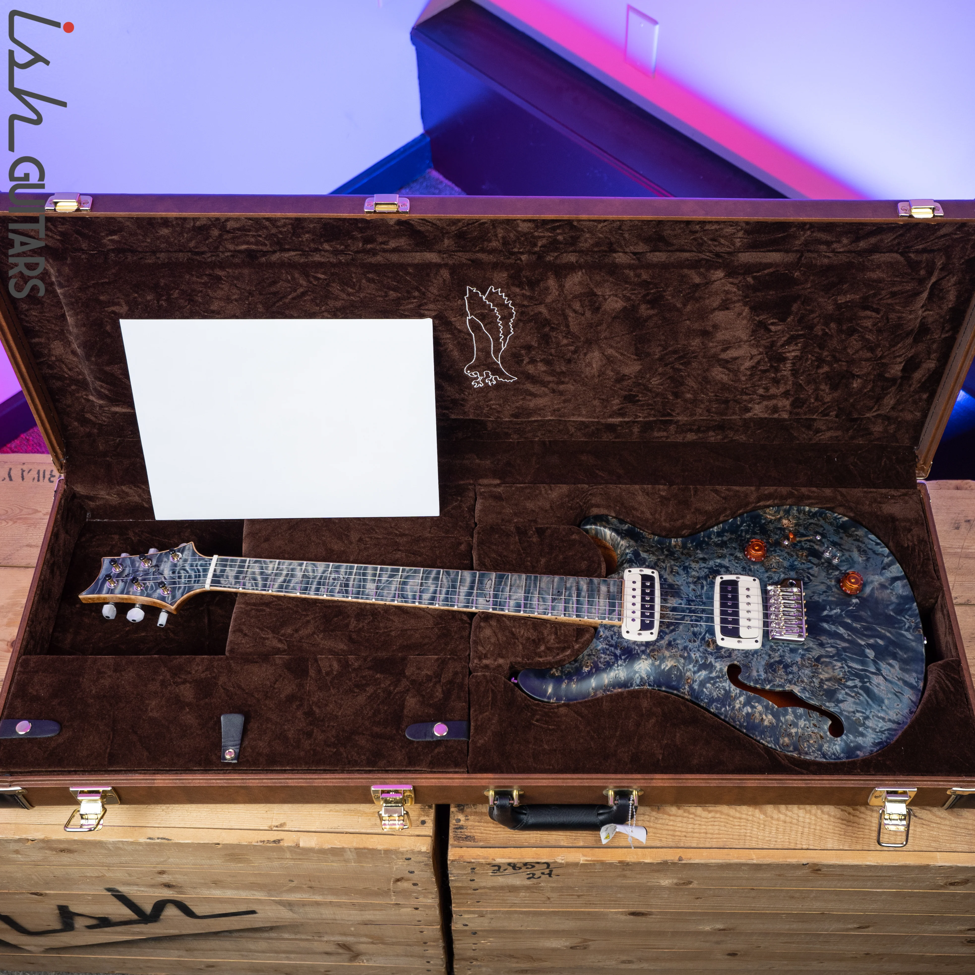 PRS Paul Reed Smith Private Stock 408 Semi Hollow Poplar Burl Triple Faded Indigo - Image 20