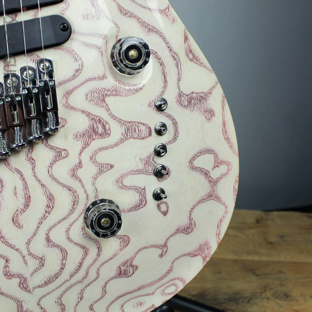 PRS Paul Reed Smith Private Stock Custom 24 Multi-Scale Figured Swamp Ash White Wash Red Grainfiller - Image 4