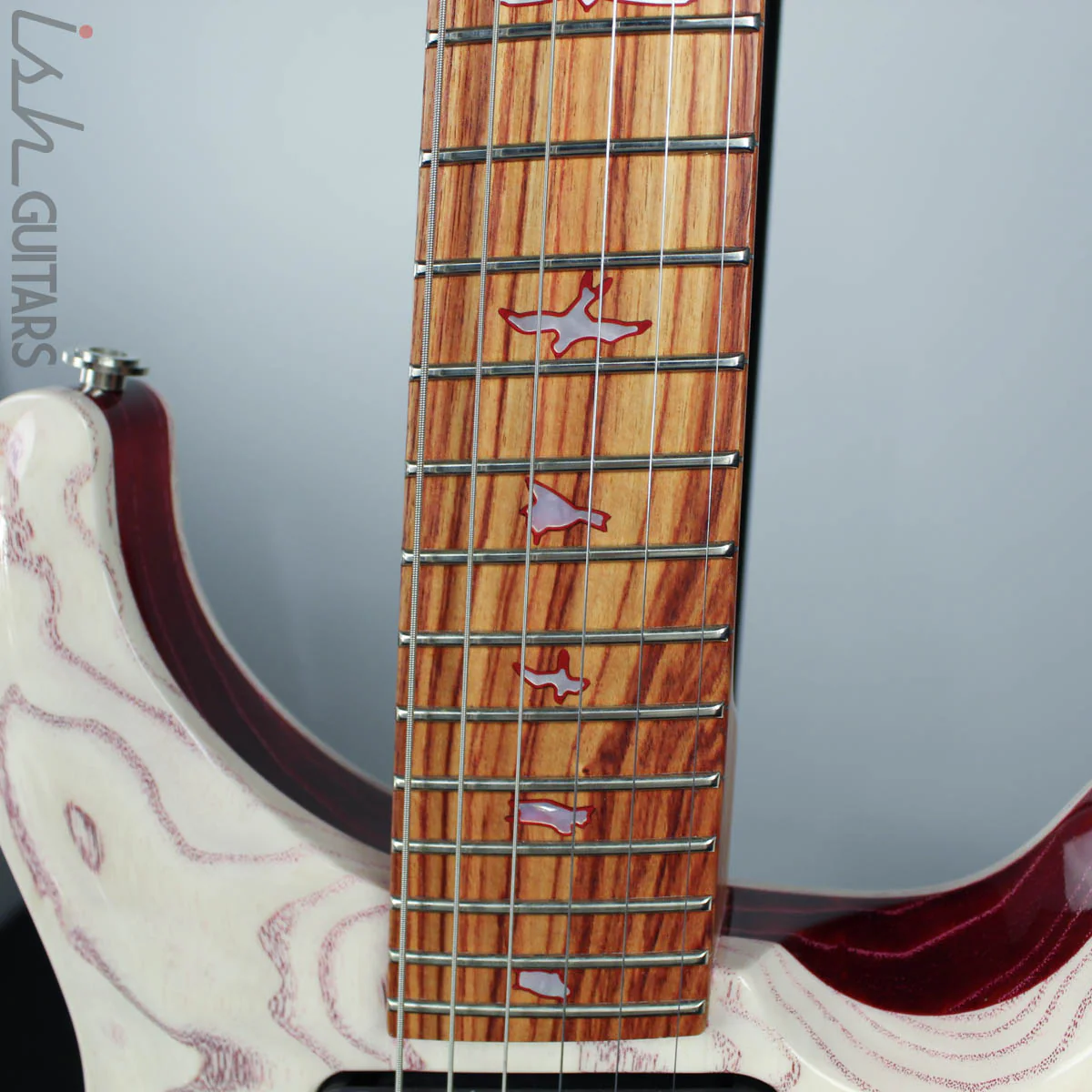 PRS Paul Reed Smith Private Stock Custom 24 Multi-Scale Figured Swamp Ash White Wash Red Grainfiller - Image 7