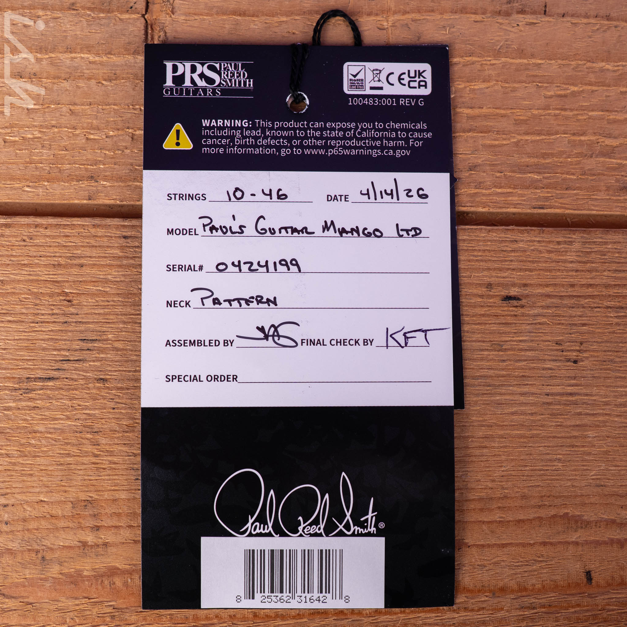 PRS Paul's Limited Mango Top Custom Color Black Gold Smokeburst - Image 13