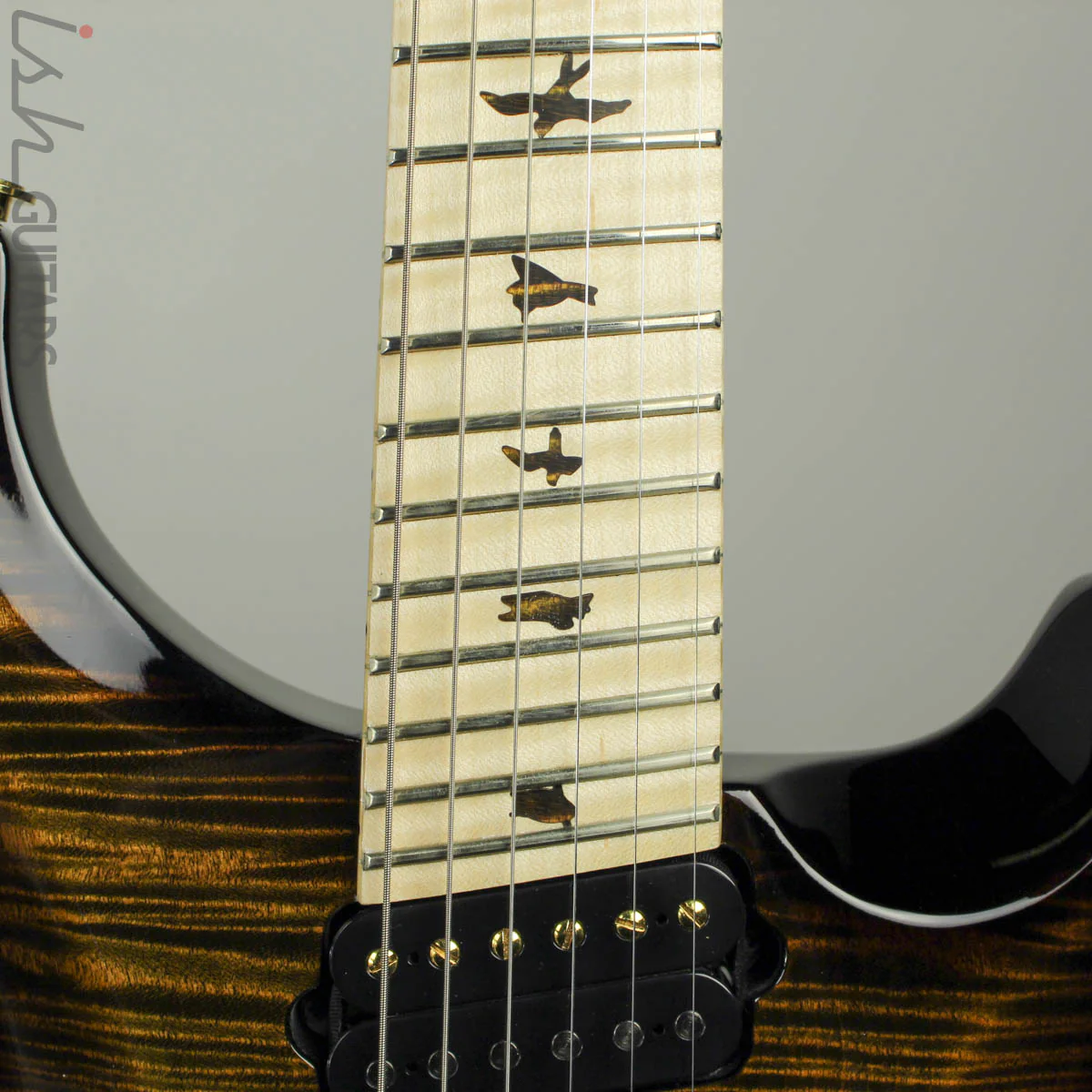 PRS Private Stock Multi Scale Custom 24 Tiger Eye Smoked Burst 1 Piece Maple Body - Image 6