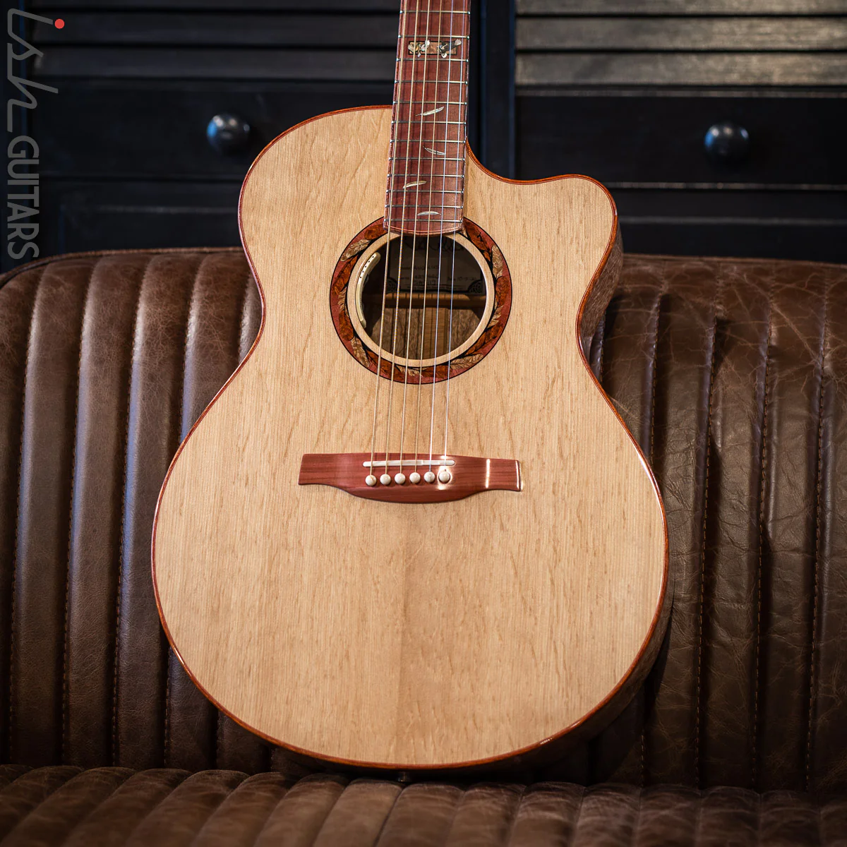 PRS Private Stock Angelus White Bubinga Pink Ivory Acoustic Guitar - Image 3
