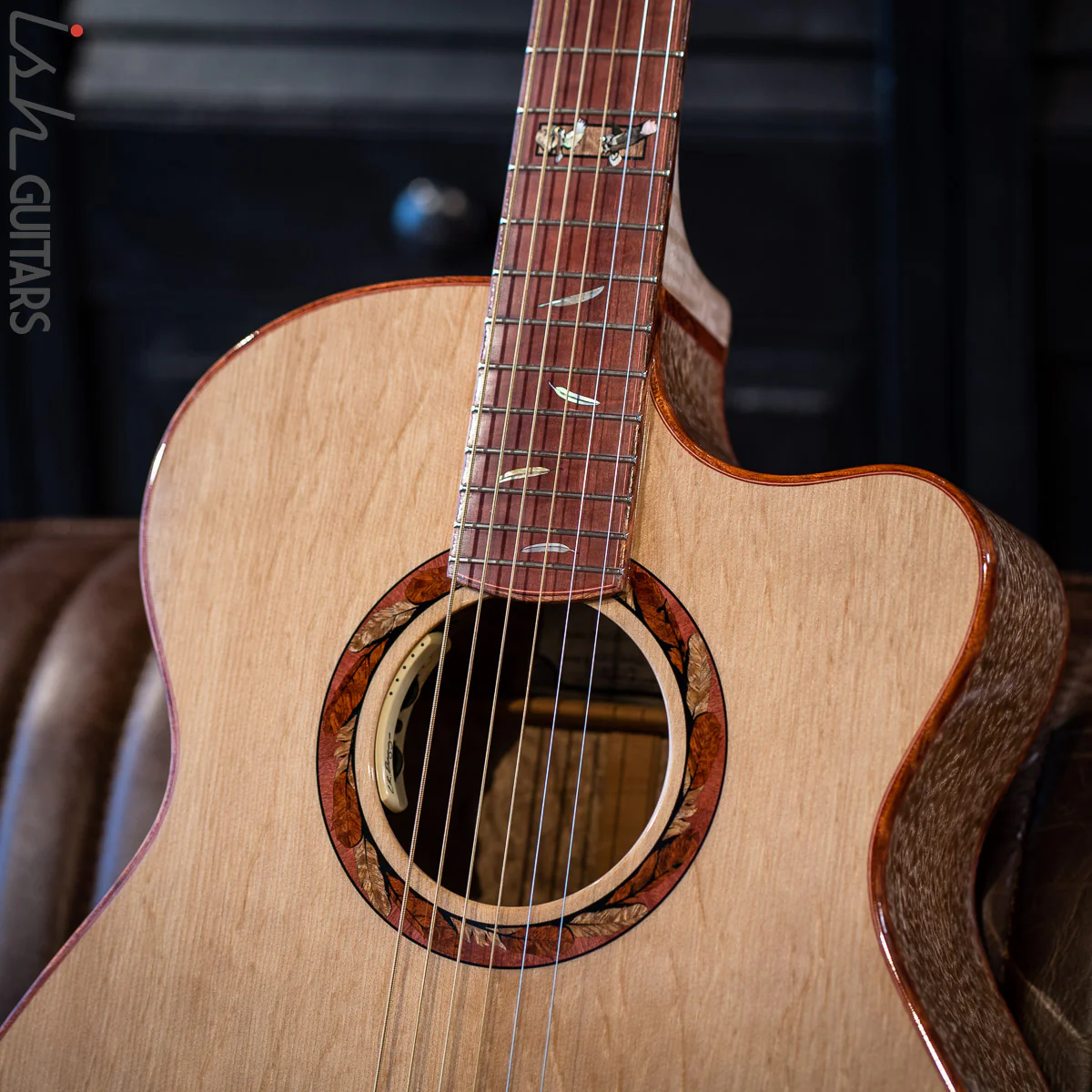PRS Private Stock Angelus White Bubinga Pink Ivory Acoustic Guitar - Image 4