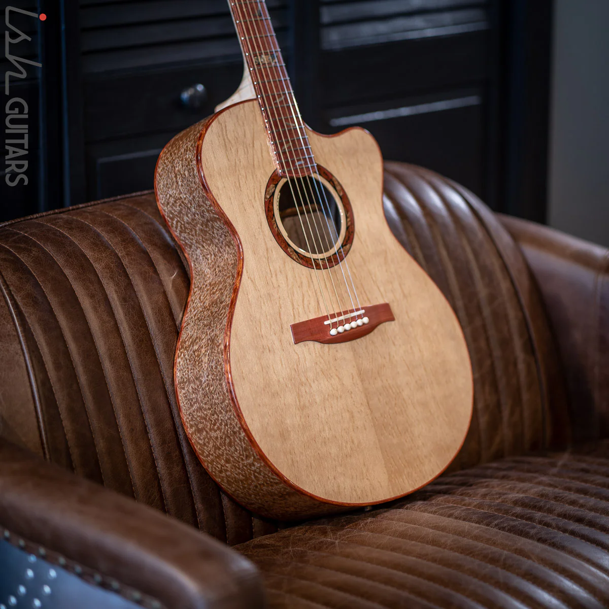 PRS Private Stock Angelus White Bubinga Pink Ivory Acoustic Guitar - Image 9