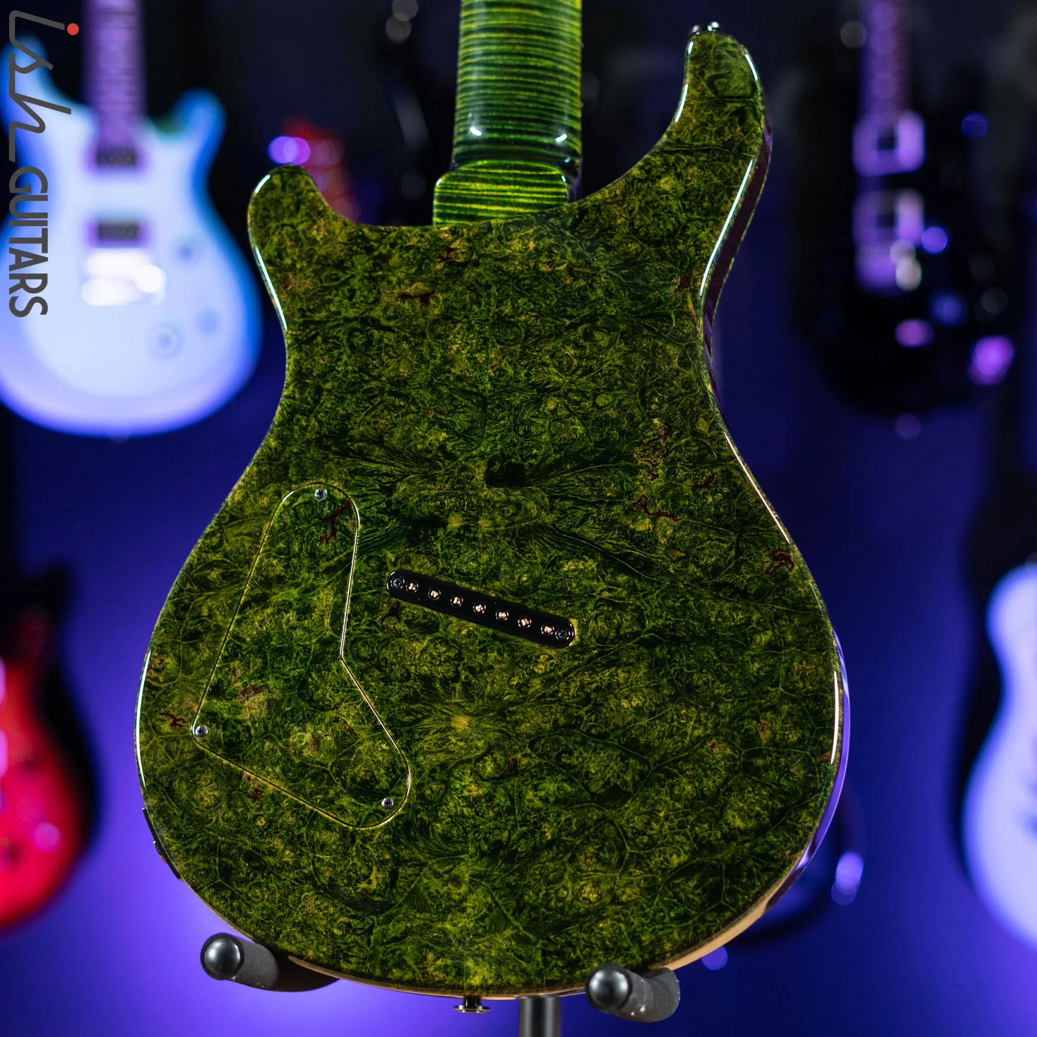 PRS Private Stock Custom 24 Multi-scale 7-String Burl Maple Rainforest Green Gloss - Image 10