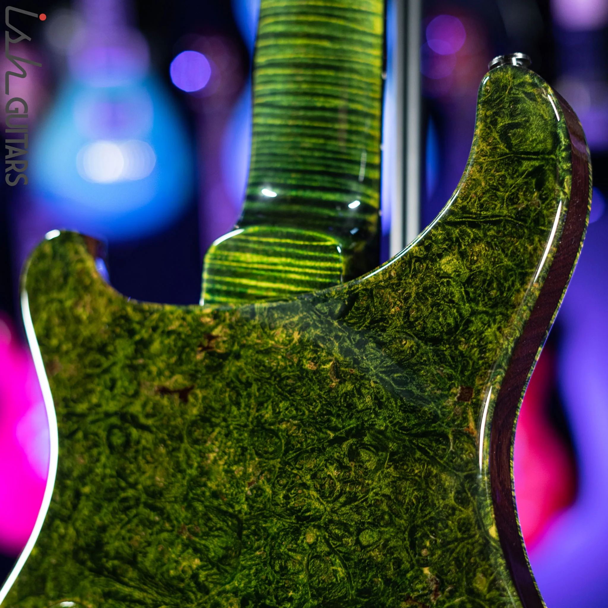 PRS Private Stock Custom 24 Multi-scale 7-String Burl Maple Rainforest Green Gloss - Image 11