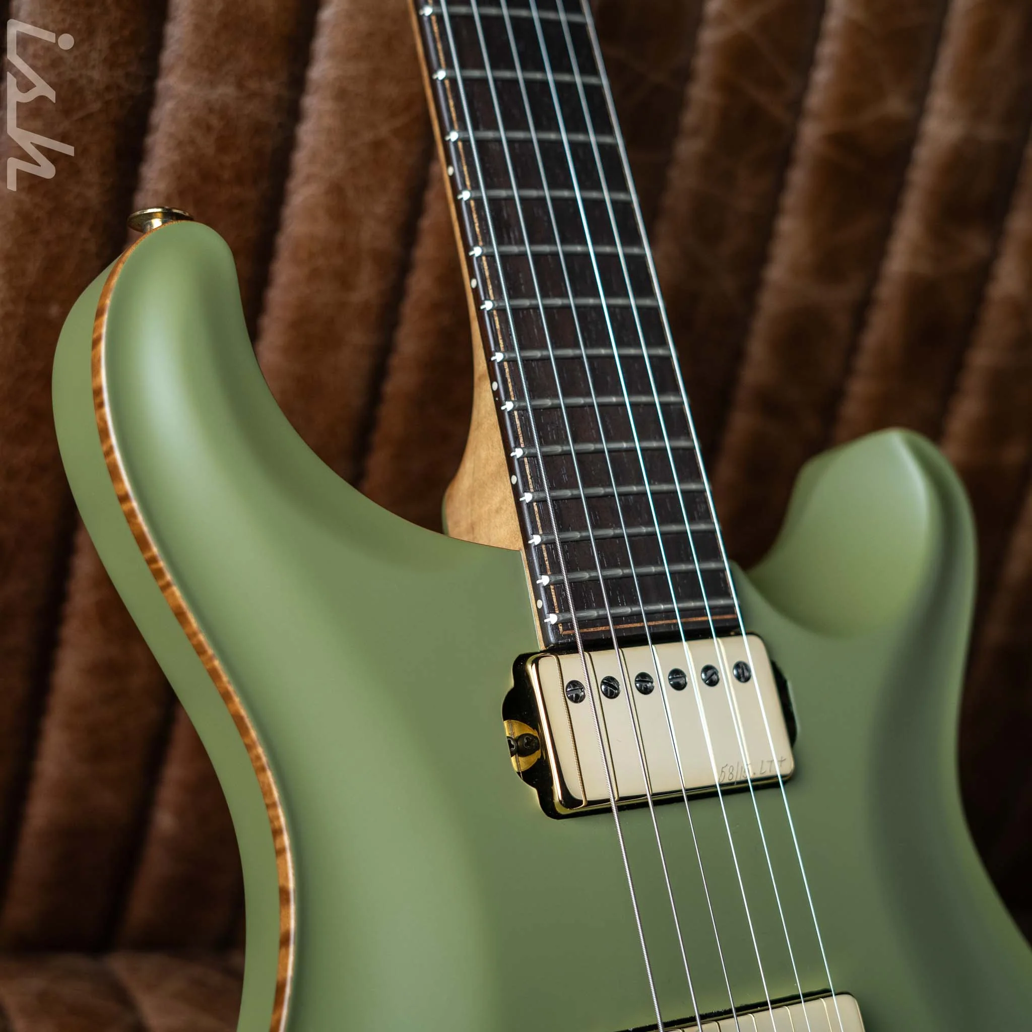 PRS Private Stock Custom 24 Piezo Stoptail 'Opaque Study' Olive Drab Green - Image 3