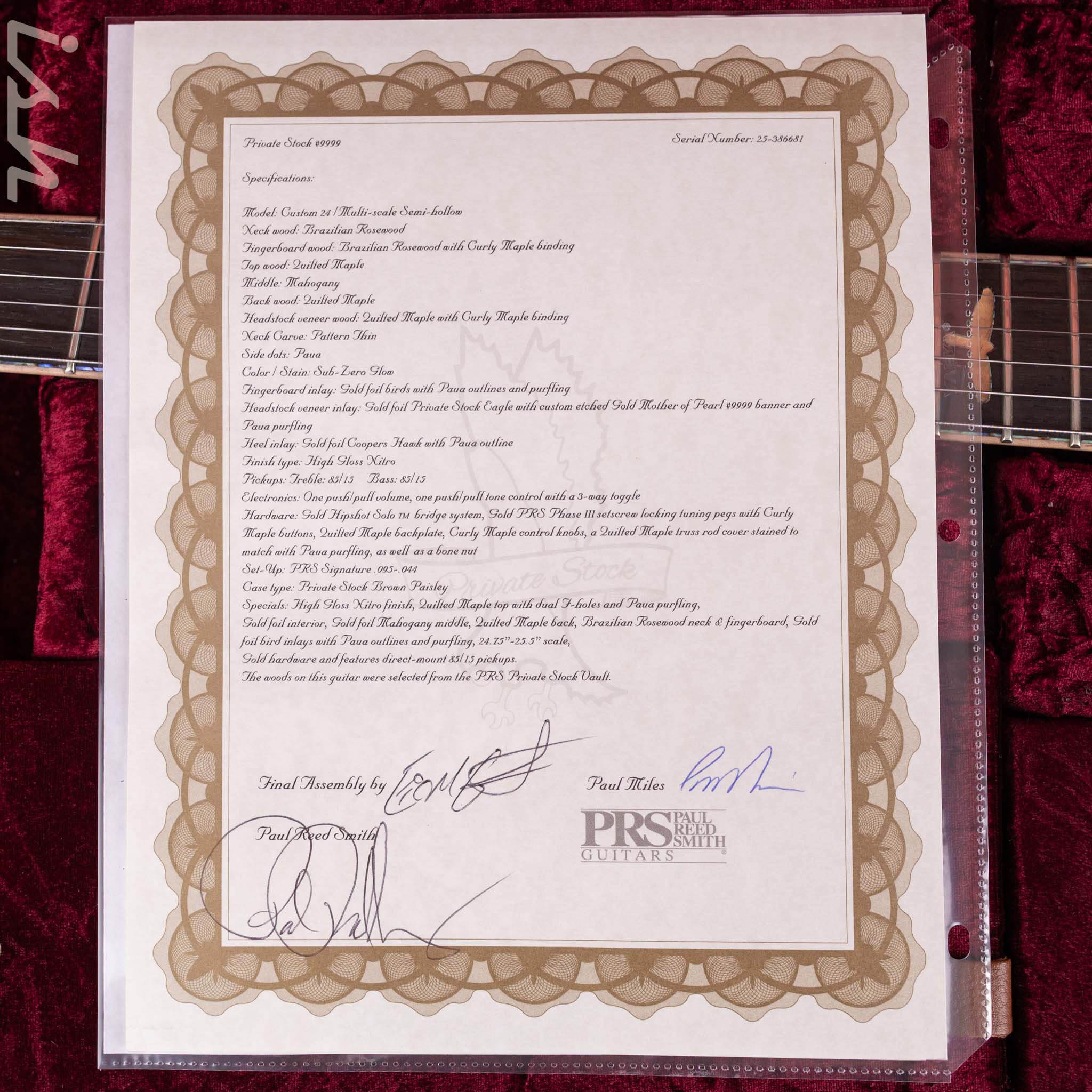 PRS Private Stock Custom 24 Semi-Hollow Multiscale Sub-Zero Glow #9999 - Image 16