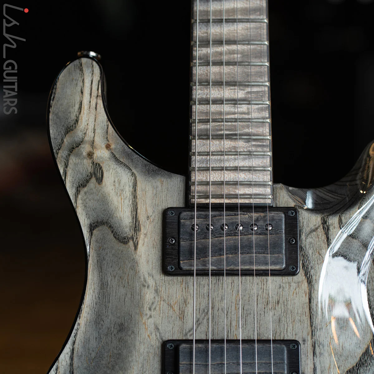 PRS Private Stock Hollowbody II Piezo 24 Fret Swamp Ash Grey Wash - Image 3