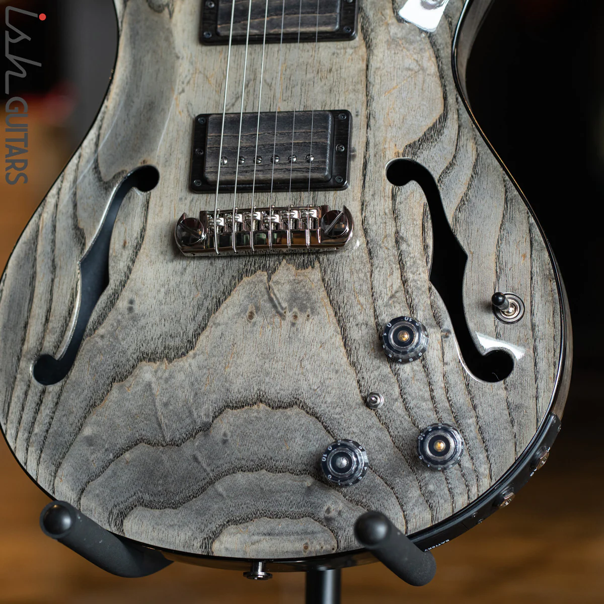 PRS Private Stock Hollowbody II Piezo 24 Fret Swamp Ash Grey Wash - Image 4