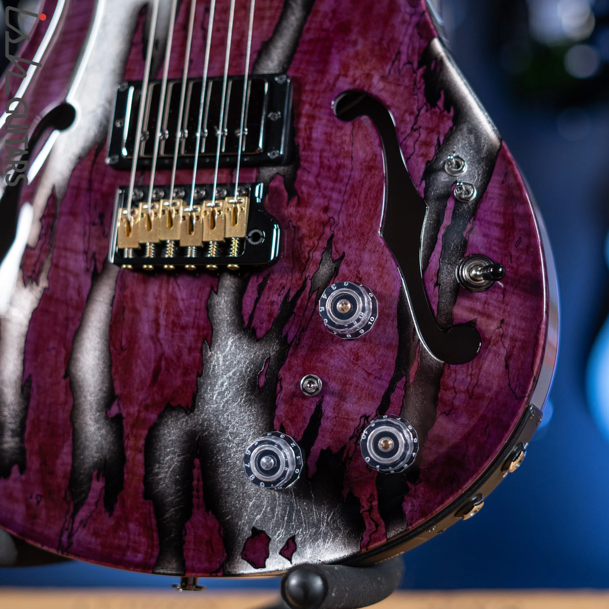 PRS Private Stock Hollowbody II Tremolo Piezo Spalted Maple Purple - Image 7