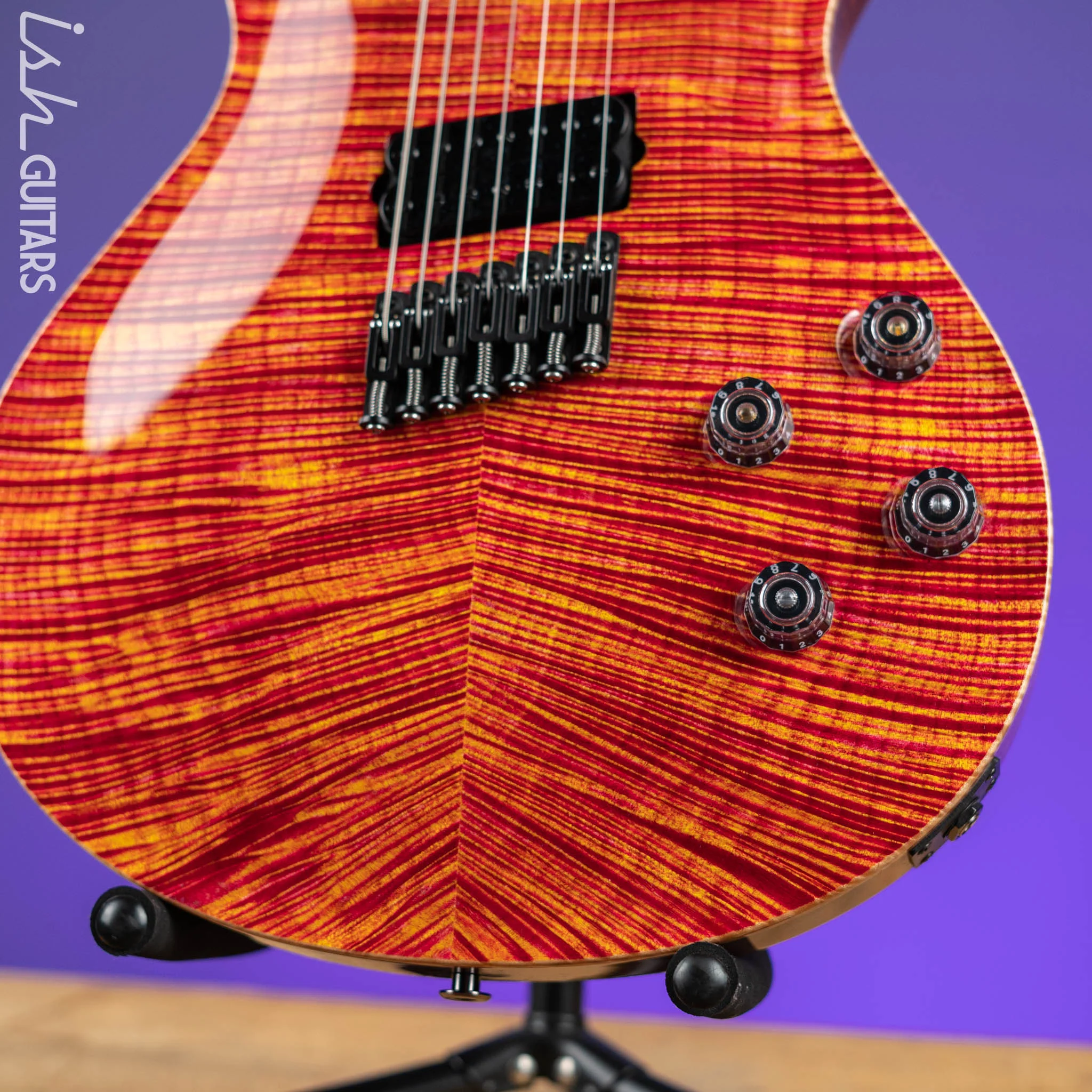 PRS Private Stock Singlecut 7-String Multi-Scale Raspberry Lemon Stripe - Image 4