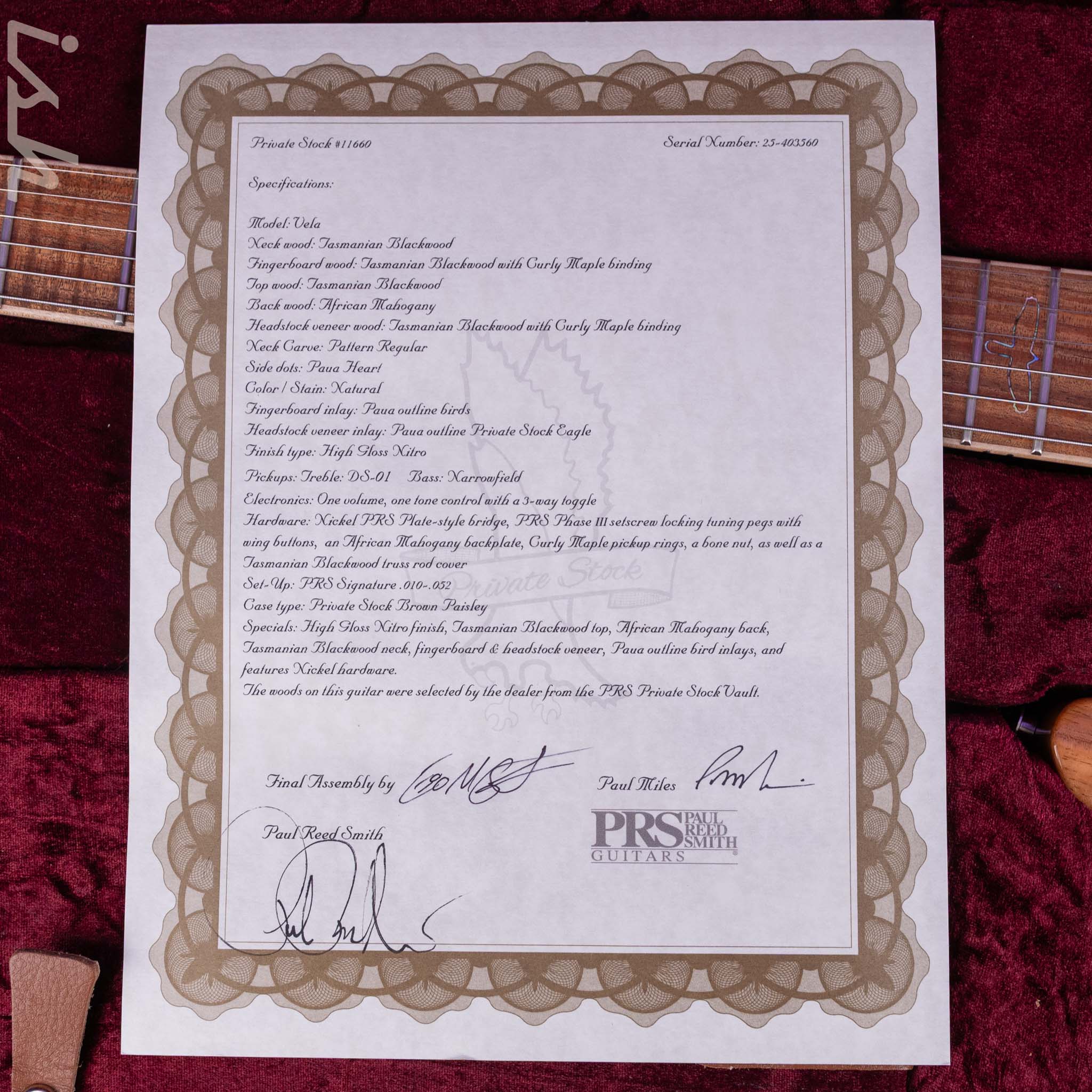 PRS Private Stock Vela Tasmanian Blackwood - Image 14