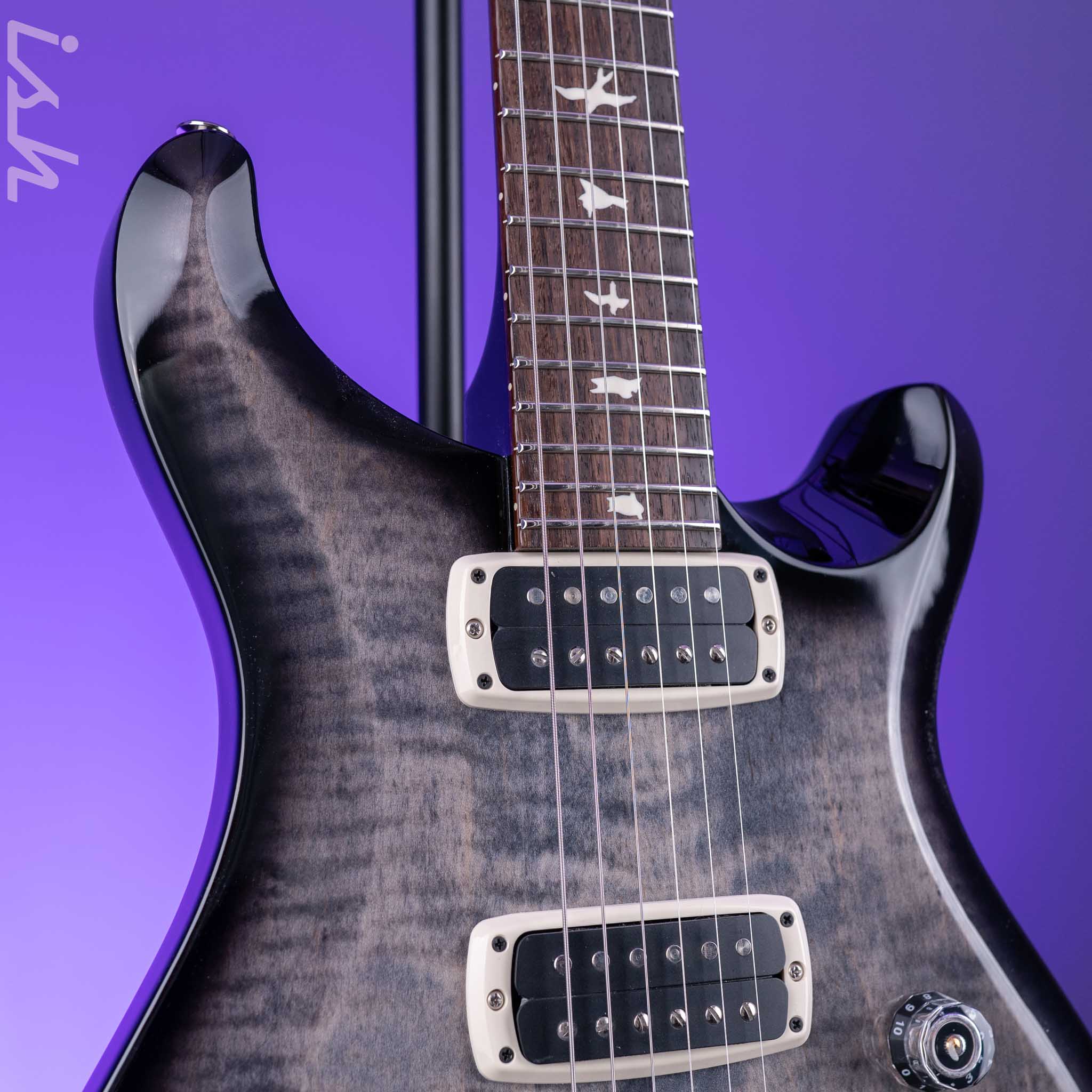 PRS S2 Custom 24-08 Electric Guitar Faded Gray Black Burst - Image 3