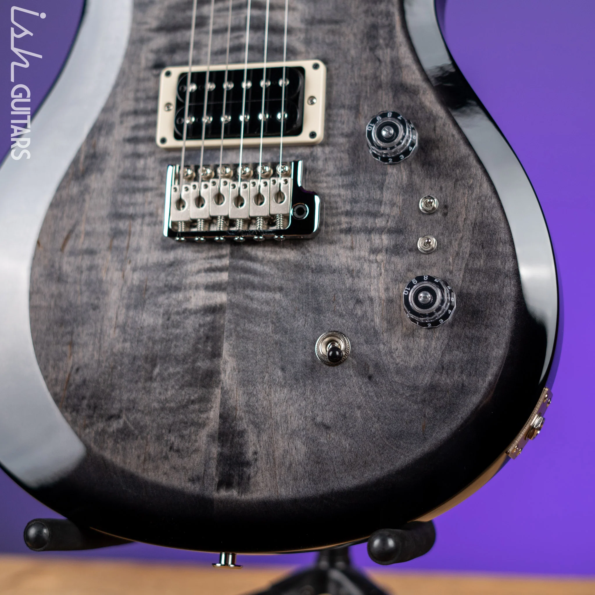 PRS S2 Custom 24-08 Faded Grey Black w/ Black Wrap - Image 3