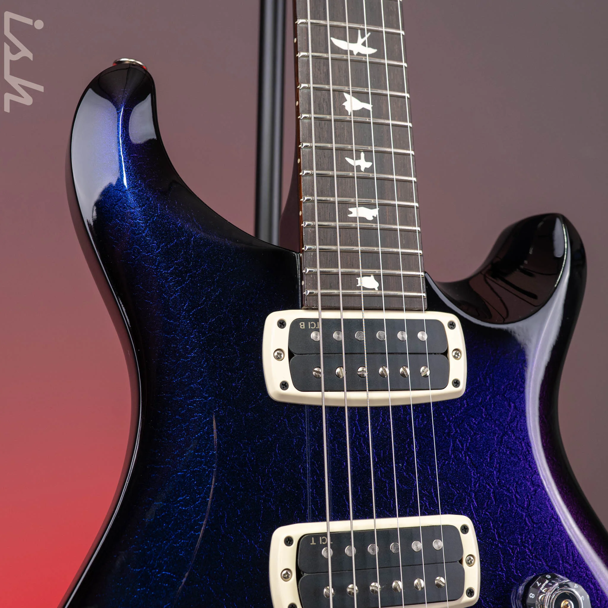 PRS S2 Custom 24-08 Purple-Blue Smokeburst Colorshift Holoflake Crackle Sprayer's Choice - Image 4