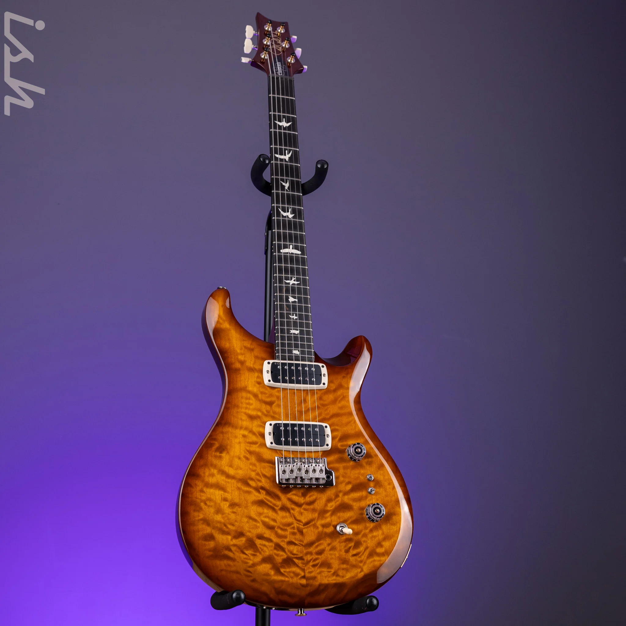 PRS S2 Custom 24-08 Quilt Amber Sunburst Ebony Fretboard - Image 2