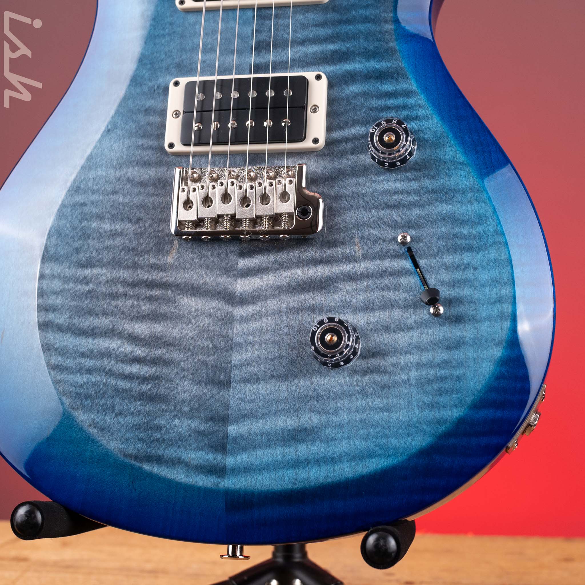 PRS S2 Custom 24 Electric Guitar Faded Gray Black Blue Burst - Image 5