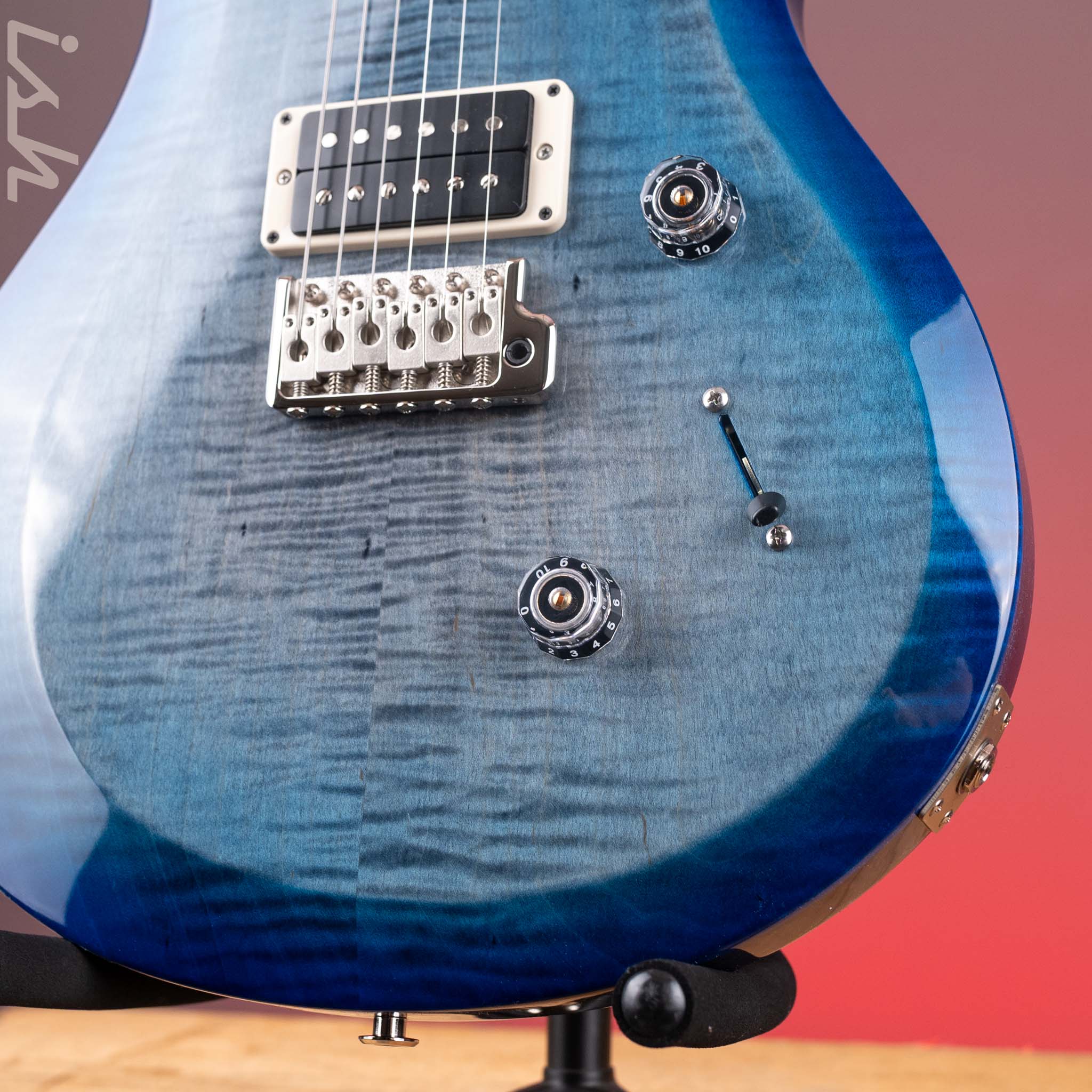 PRS S2 Custom 24 Electric Guitar Faded Gray Black Blue Burst - Image 4