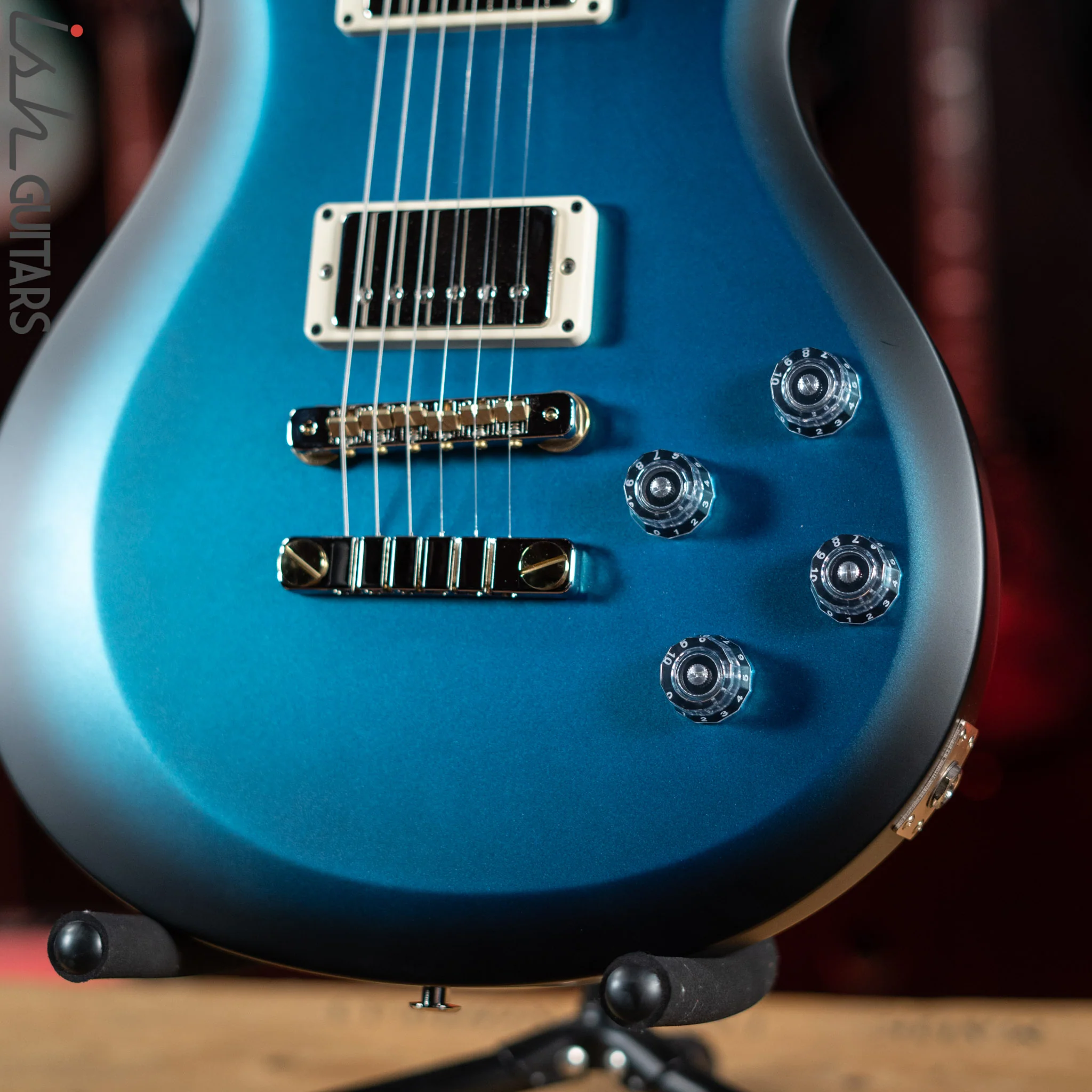 PRS S2 McCarty 594 Electric Guitar Satin Metallic Blue w/ Black Wrap Burst Demo - Image 4
