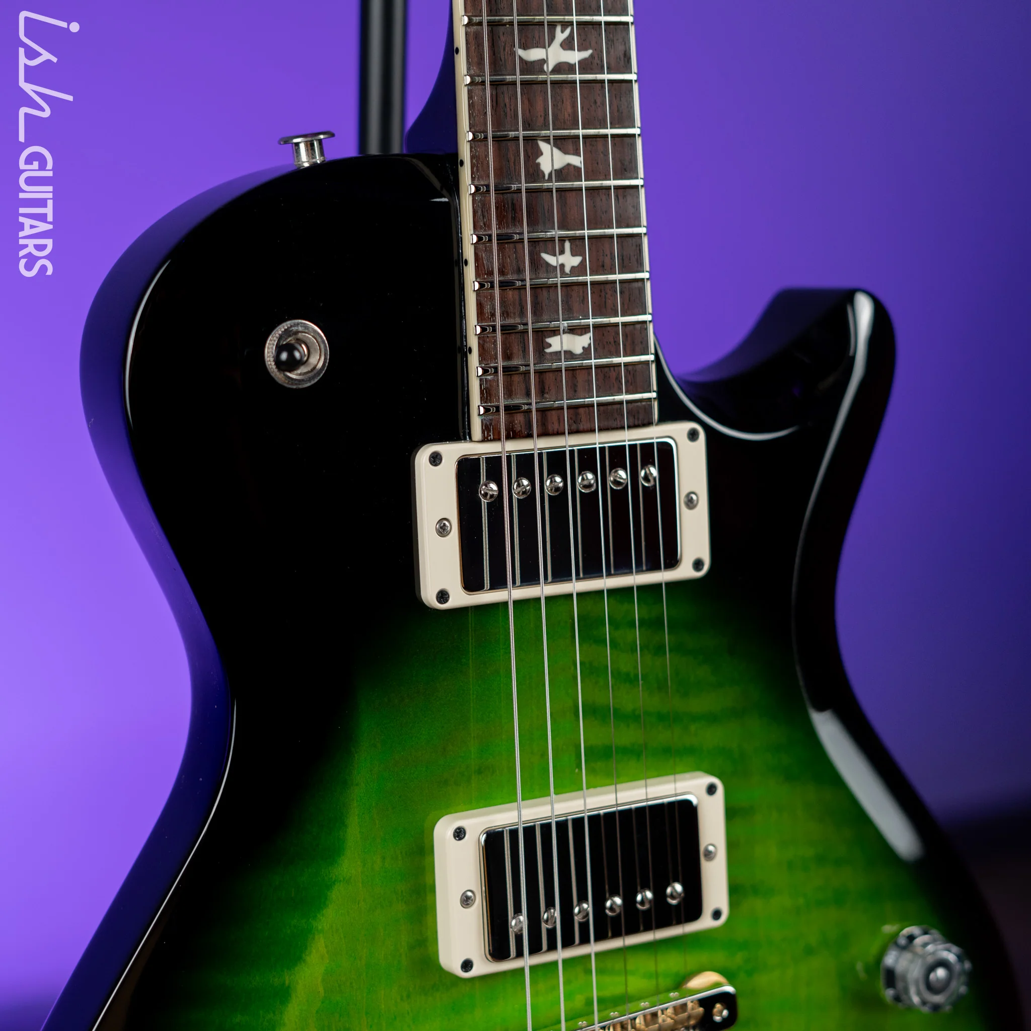 PRS S2 McCarty Singlecut 594 Emerald Green Black Wrap - Image 3
