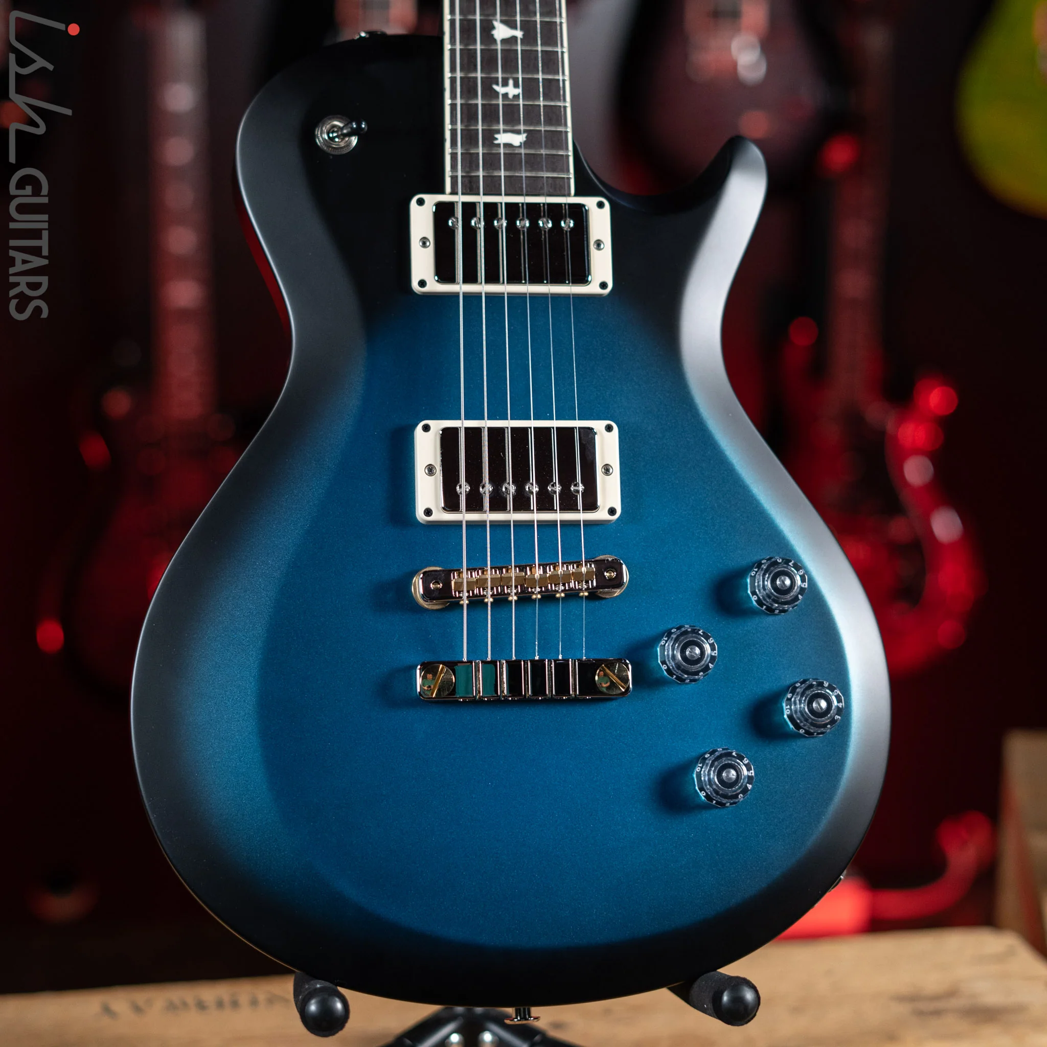 PRS S2 Singlecut McCarty 594 Metallic Blue w/ Black Wrap Burst Satin